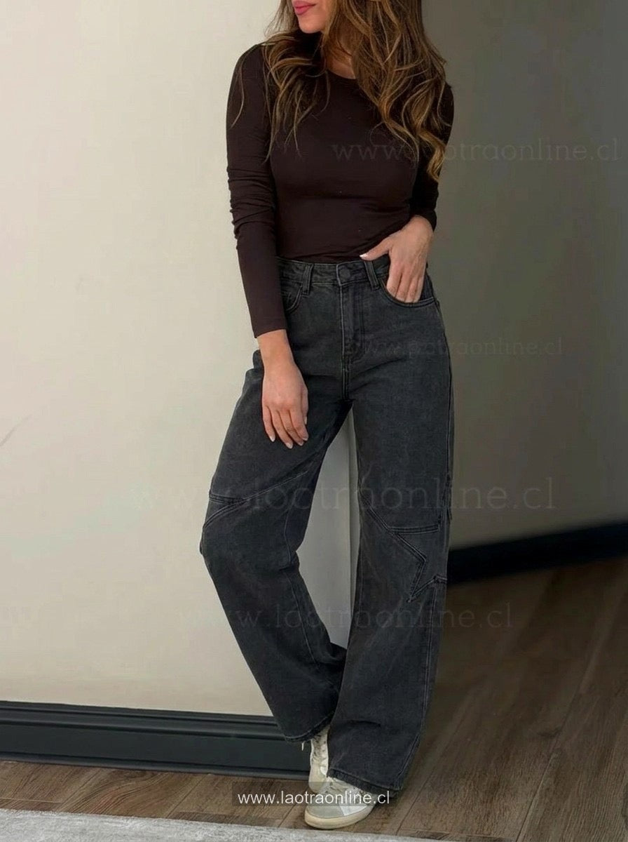 Jeans Estrella costado negro