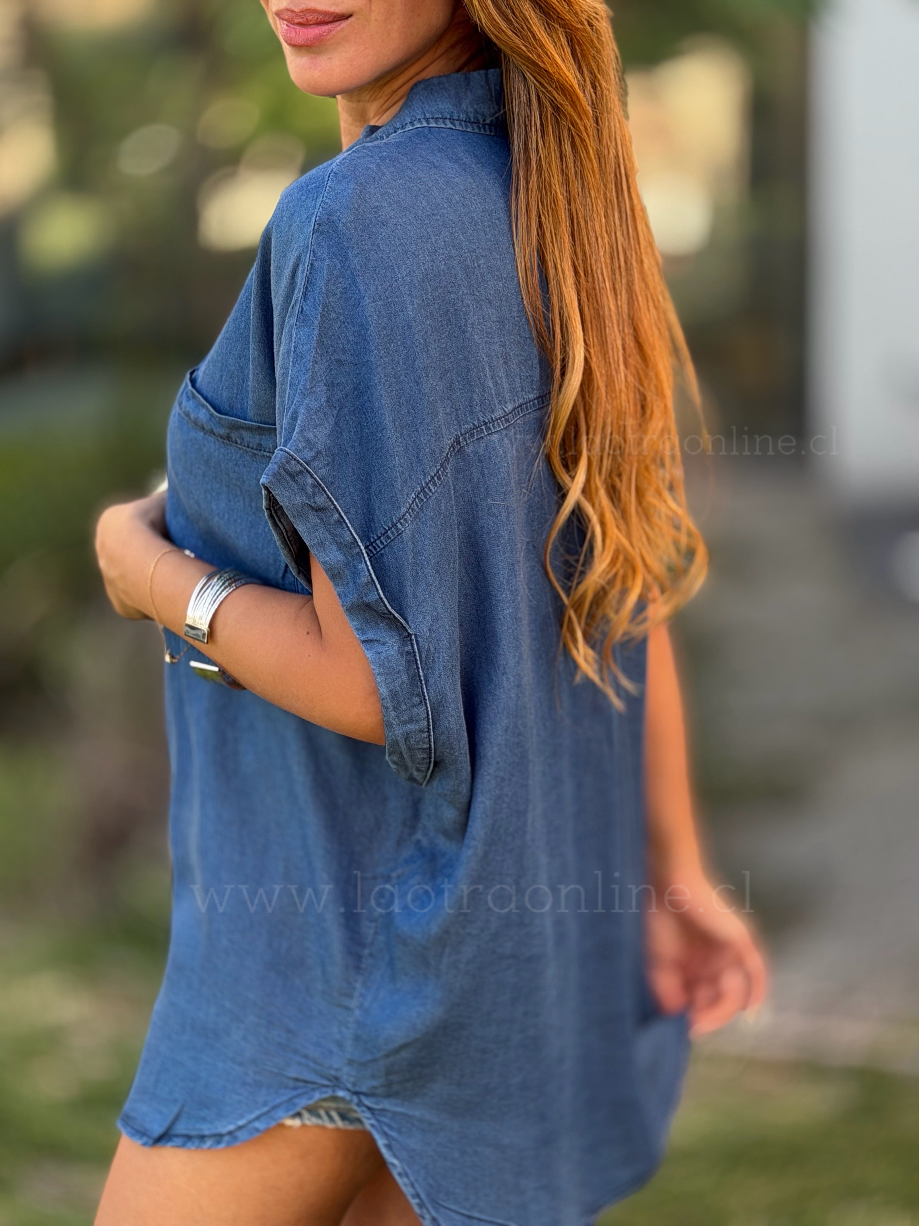 Blusa Tencel azul