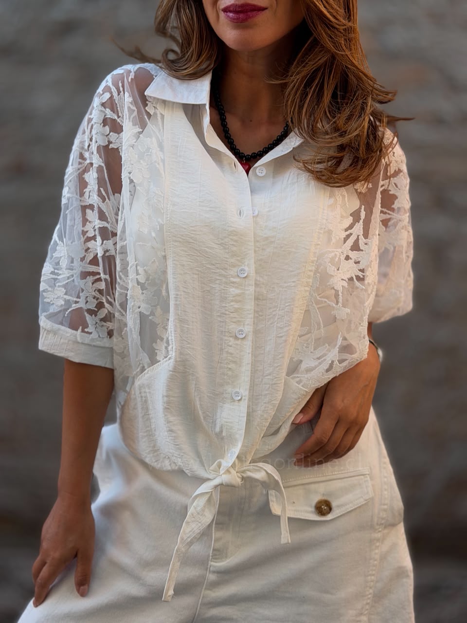 Blusa Coqueta bordada blanco
