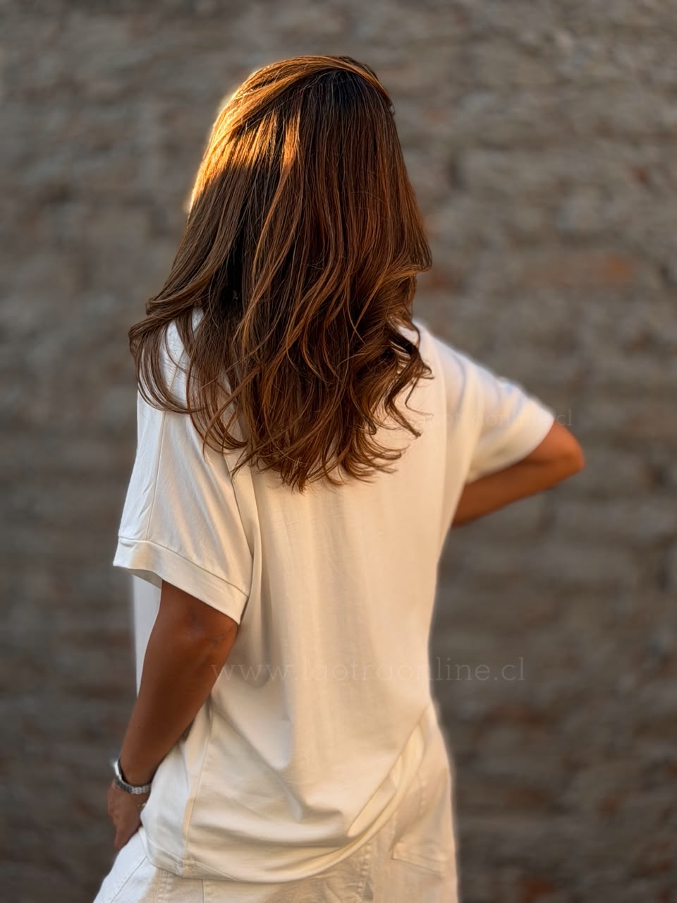 New Polera Oversize +collar blanco