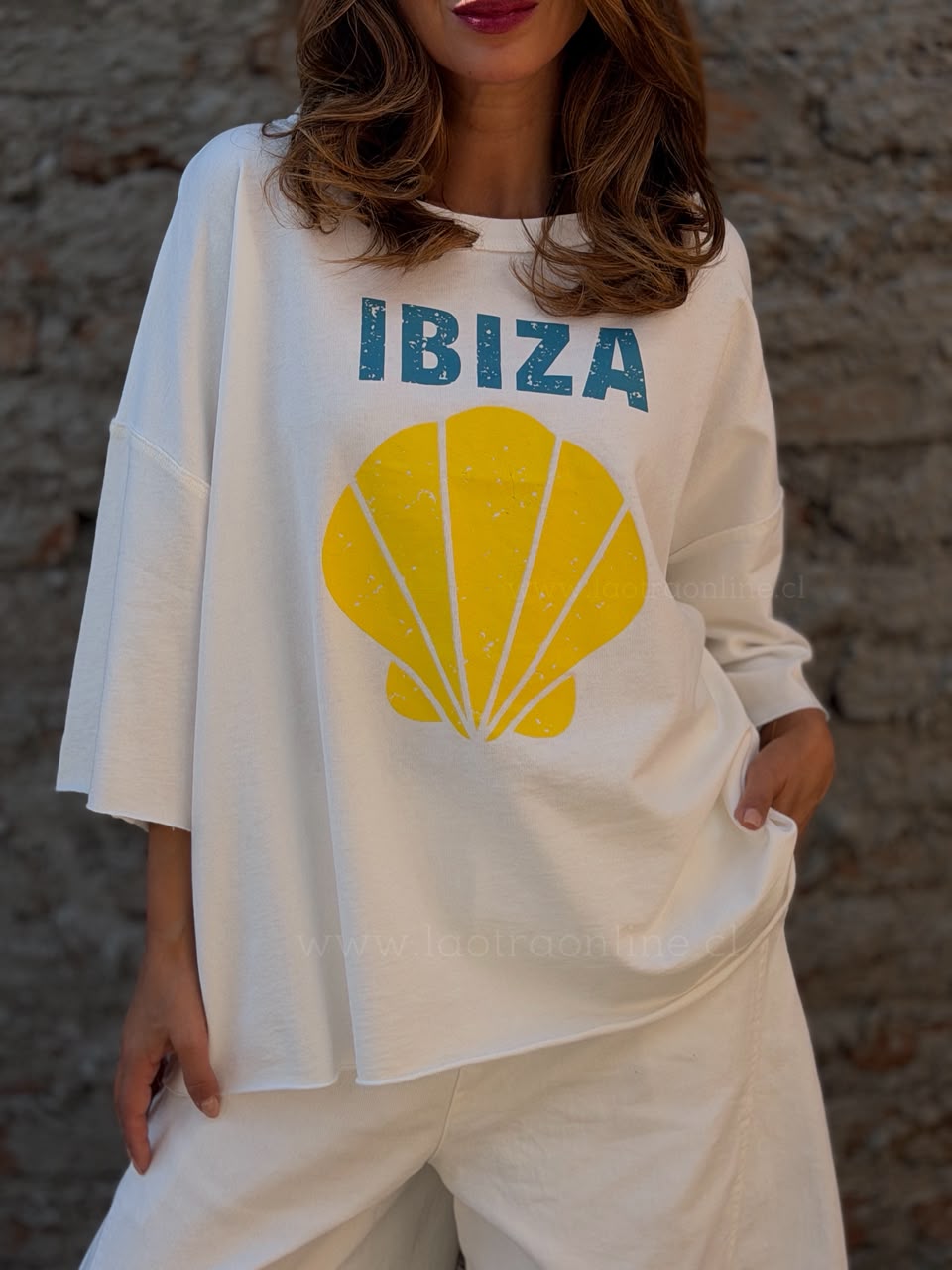 Poleron Oversize Ibiza blanco