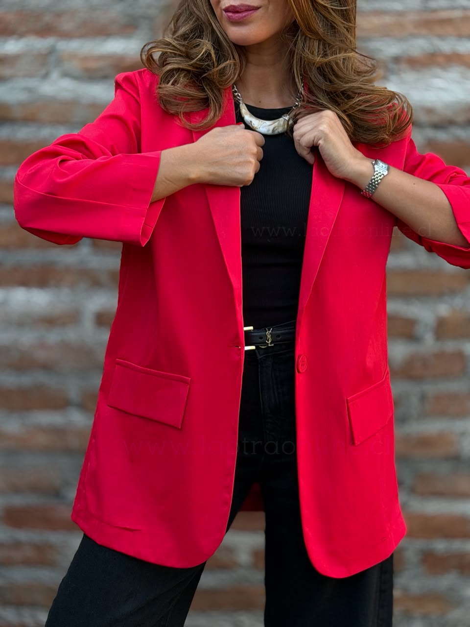 Blazer Gabardina verano rojo