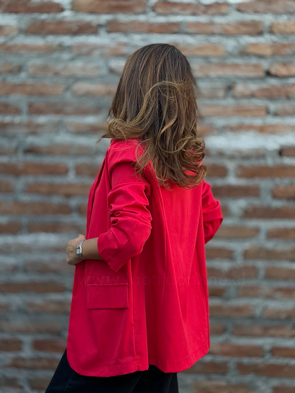 Blazer Gabardina verano rojo