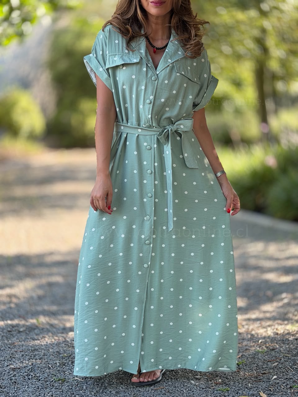 Vestido Súper lunares menta