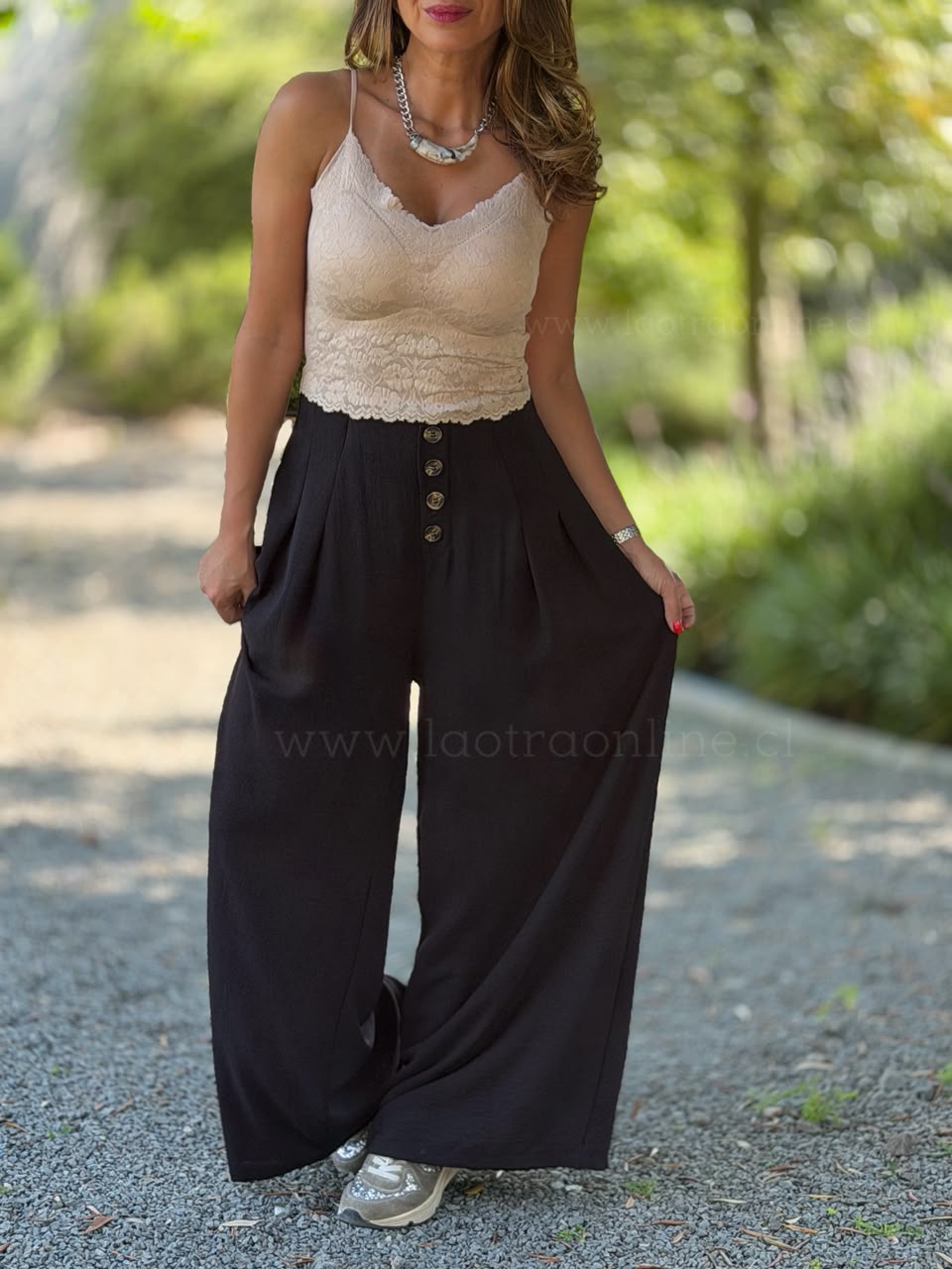 Pantalón Botones negro