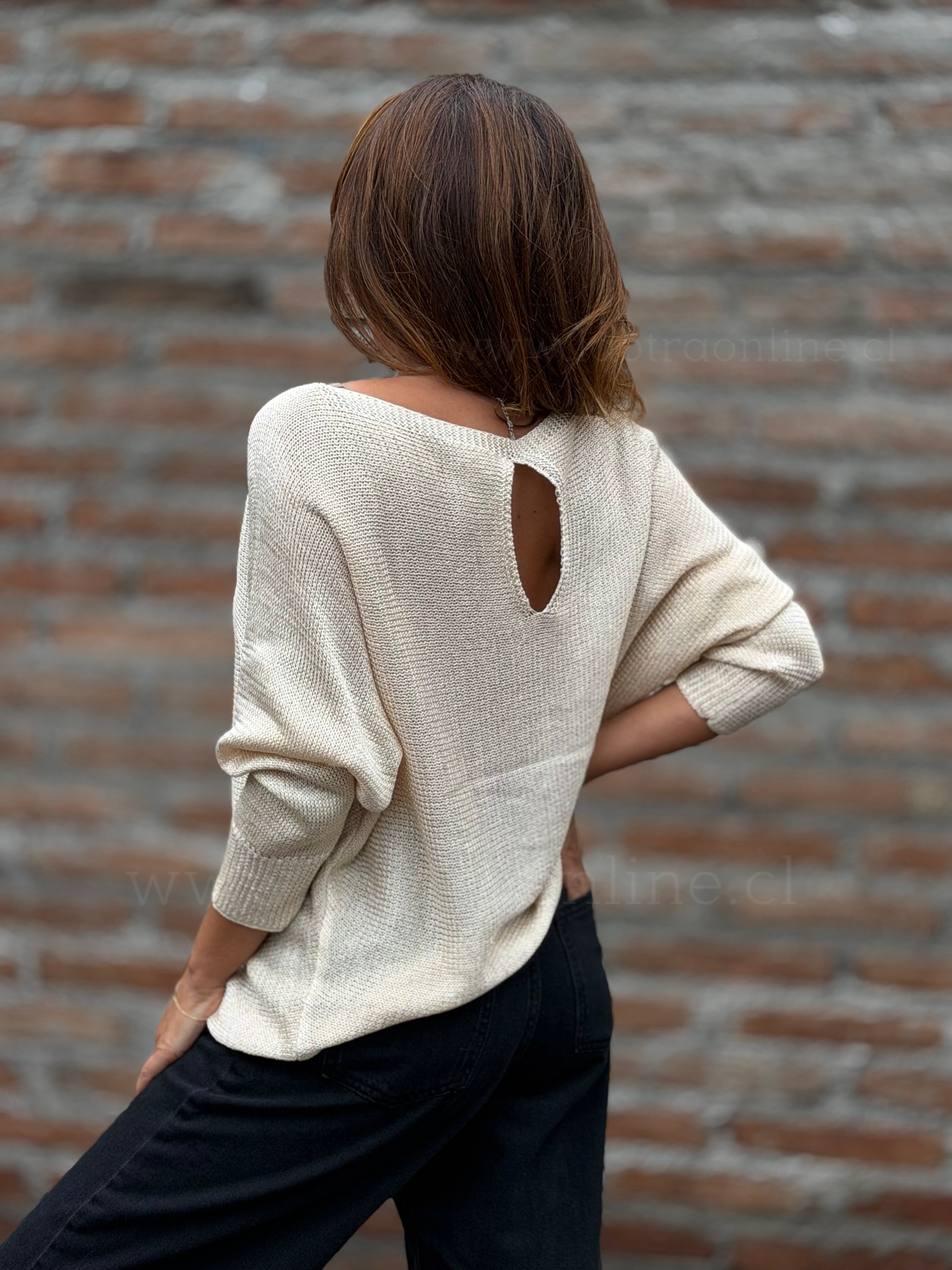 Sweater hilo dorado beige