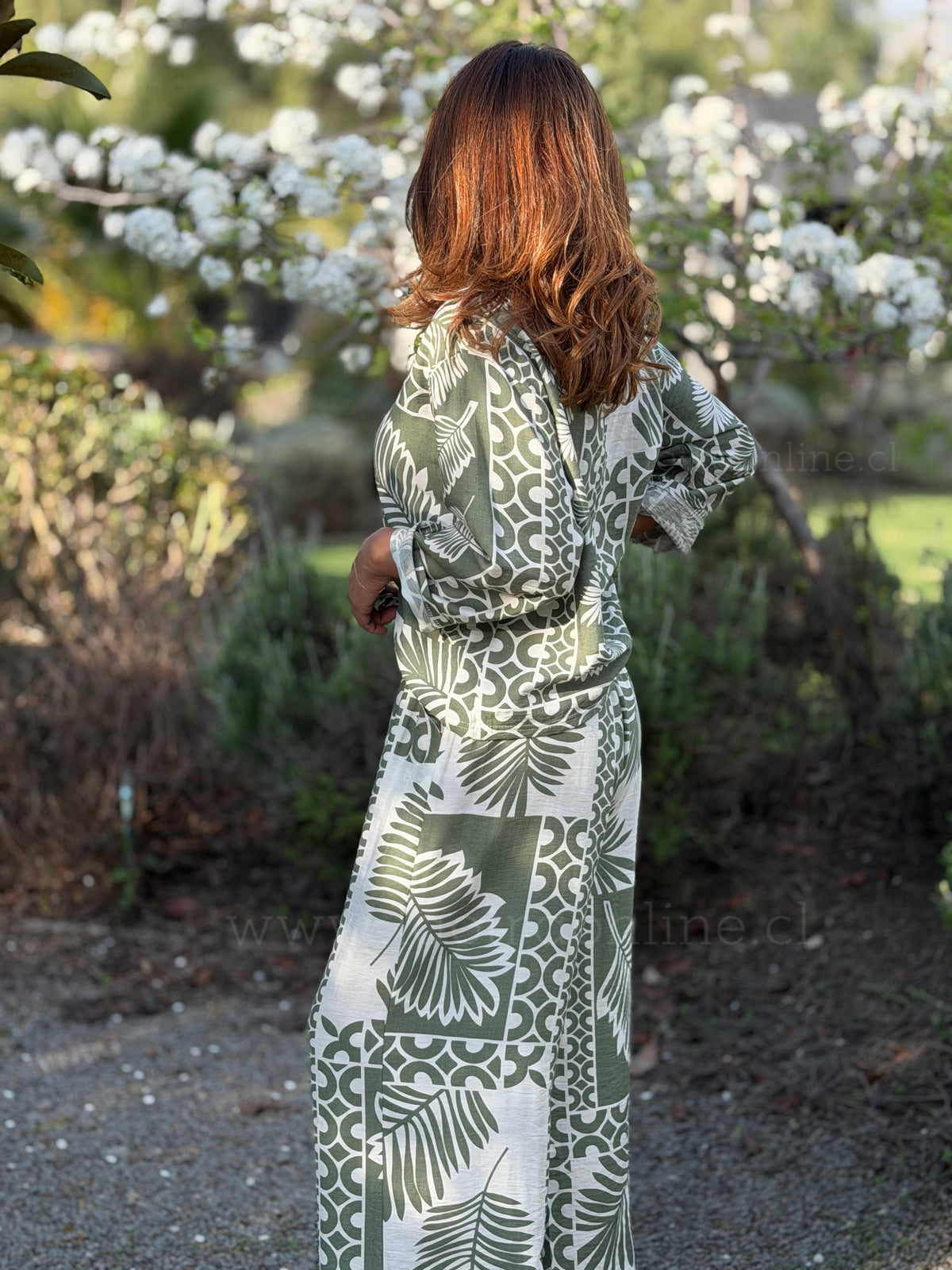 Set estampado olivo