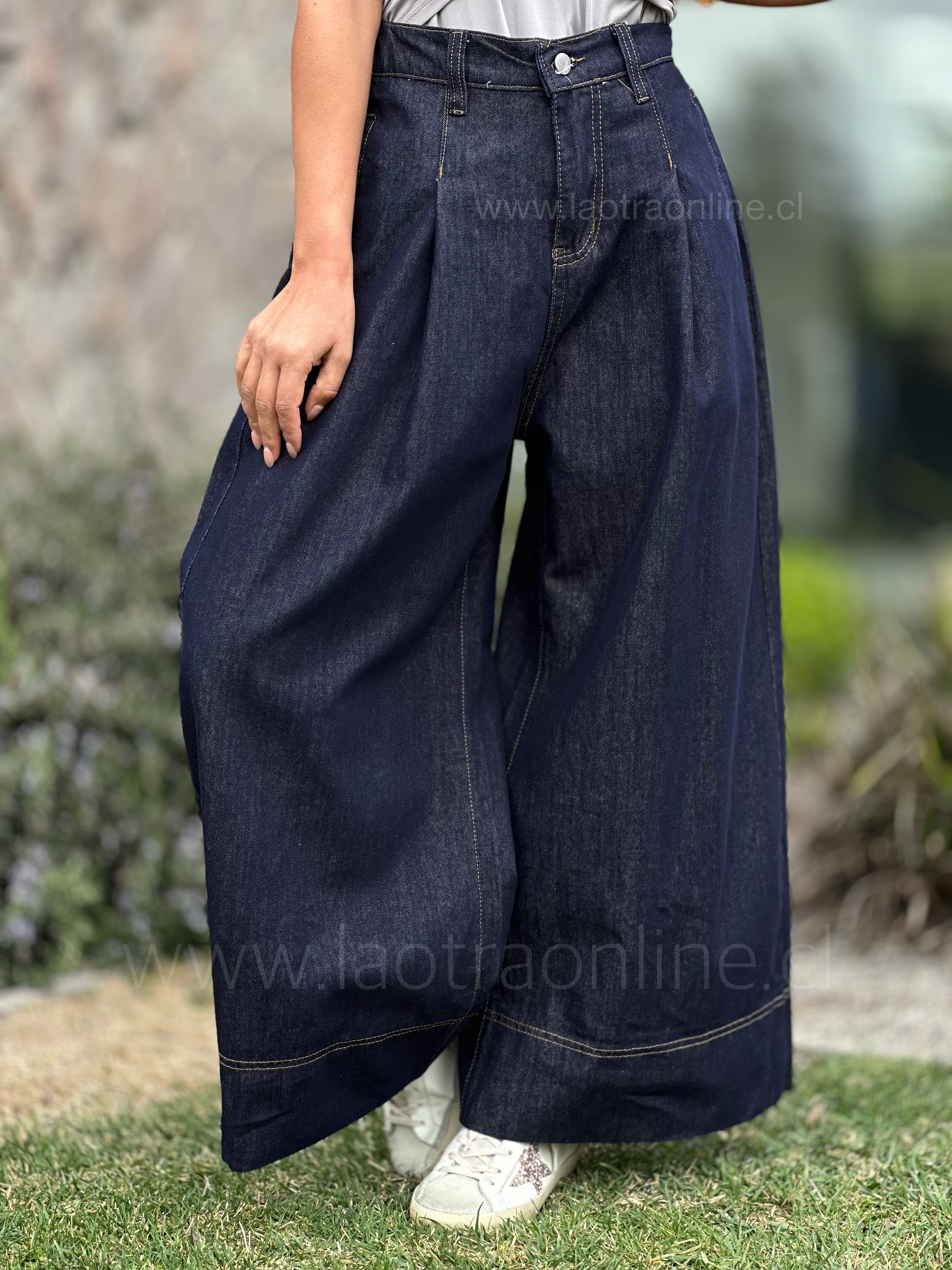 Jeans culotte azul