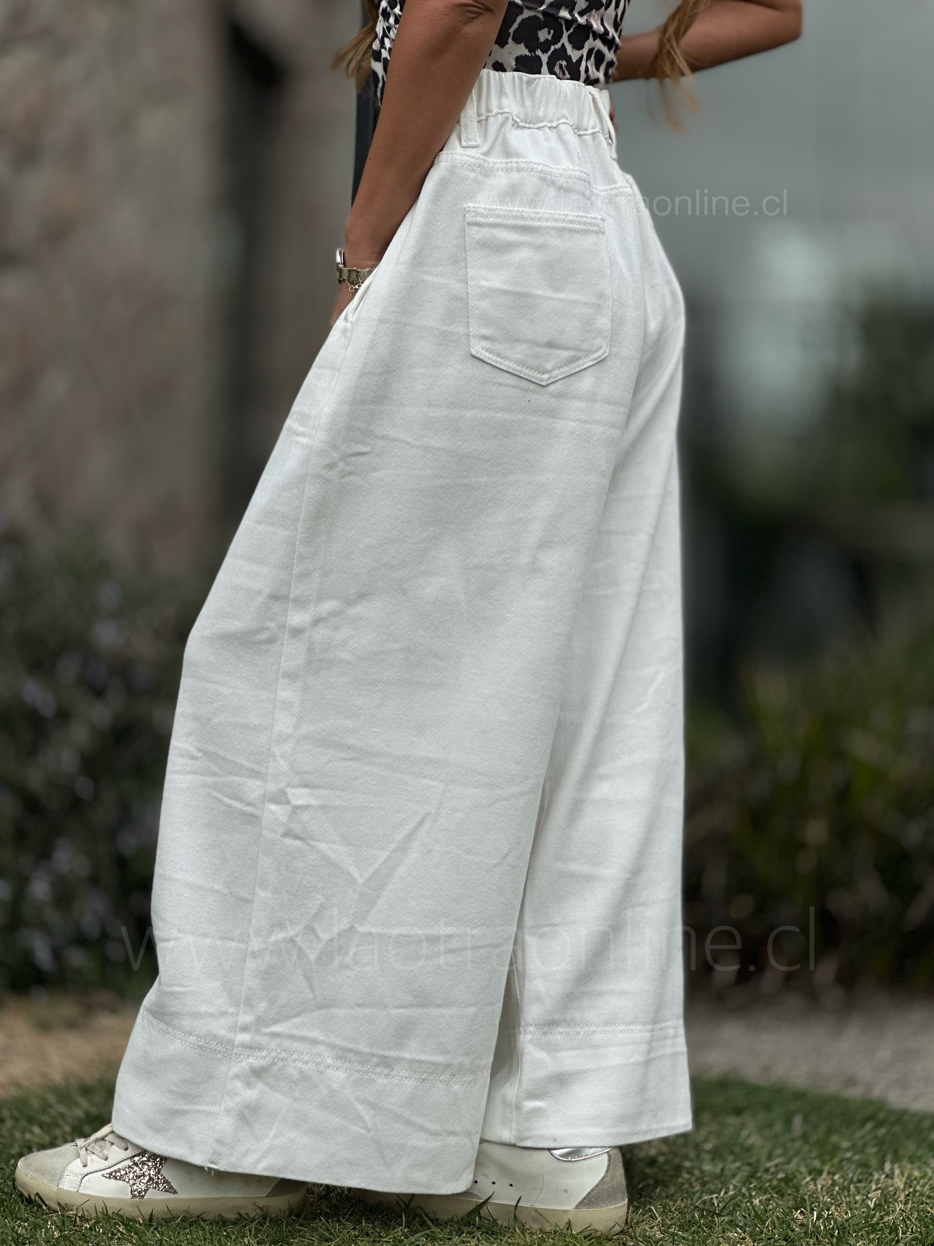 Jeans culotte blanco