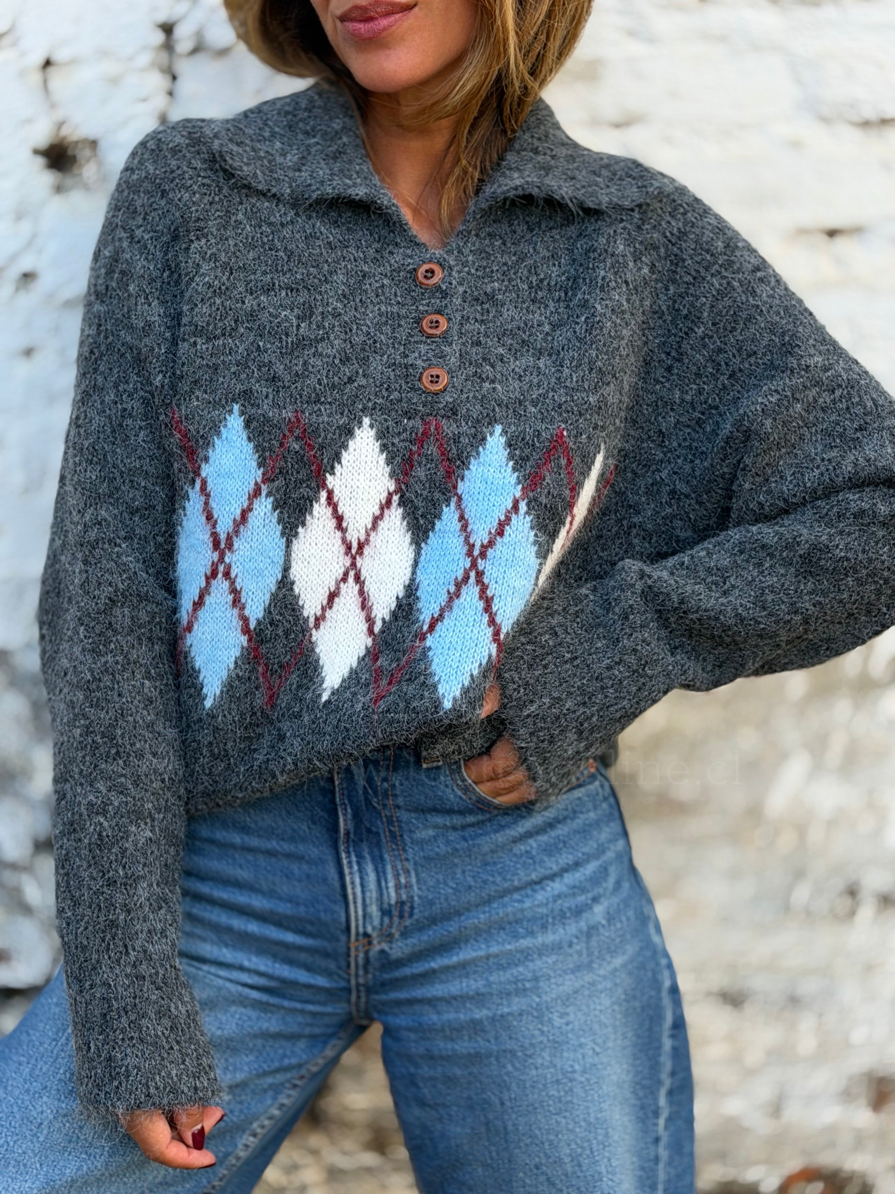 Sweater rombo marengo