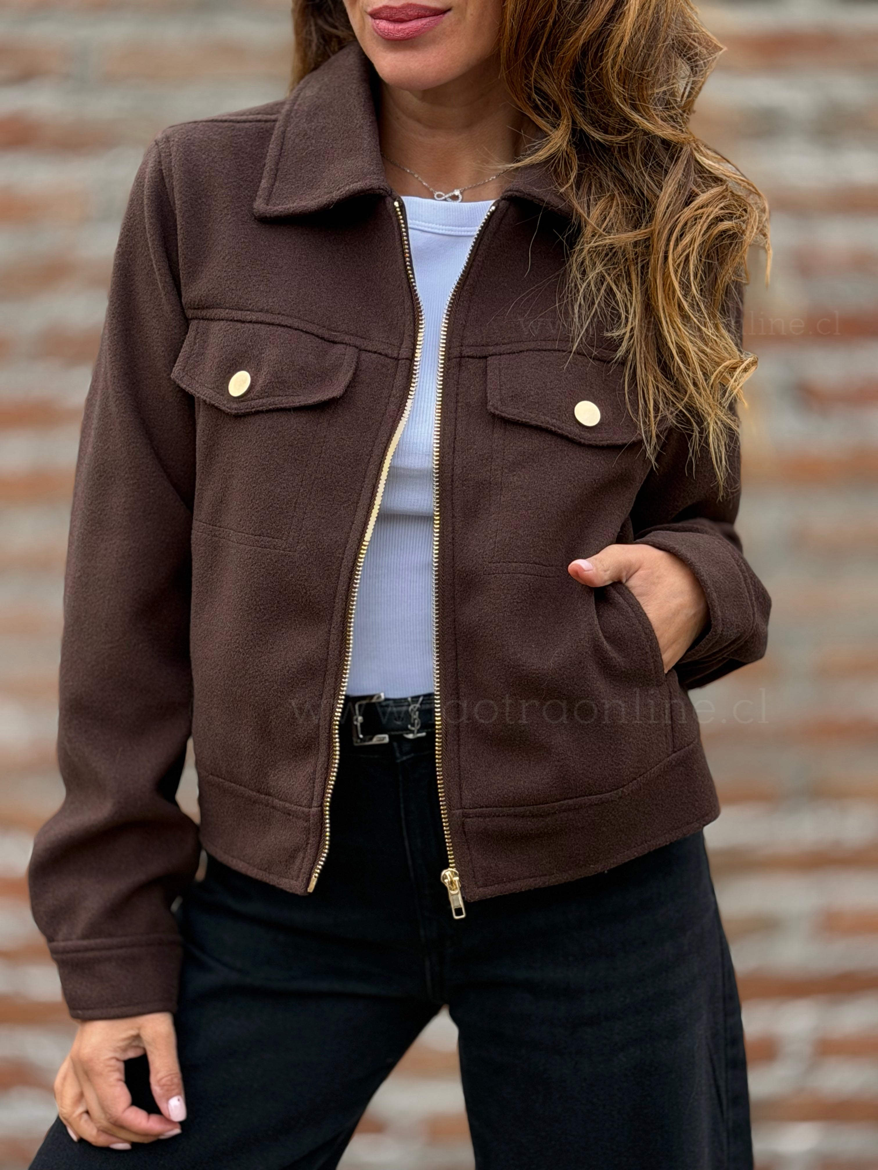 Chaqueta clásica paño marrón