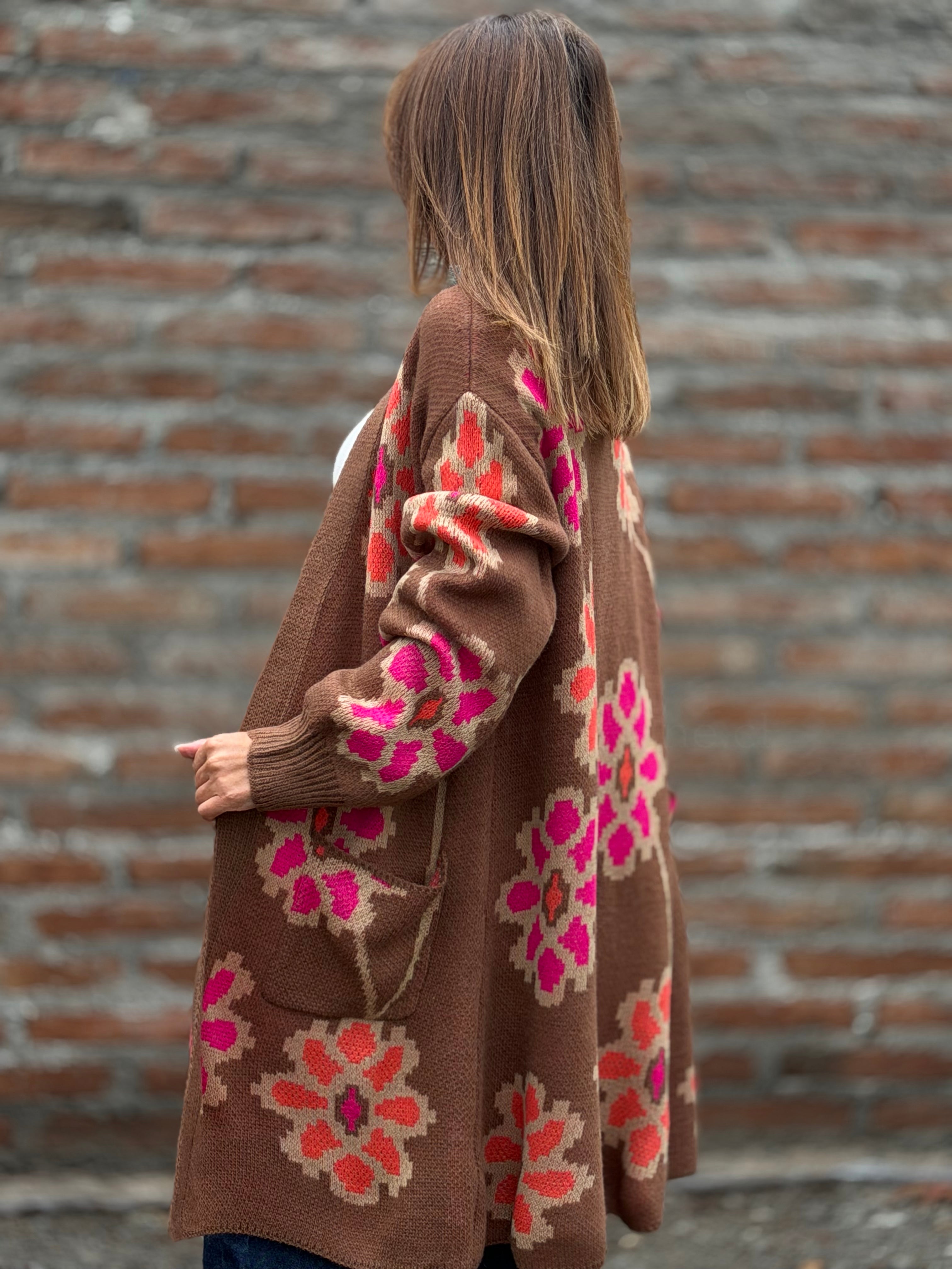 Cardigan primavera chocolate