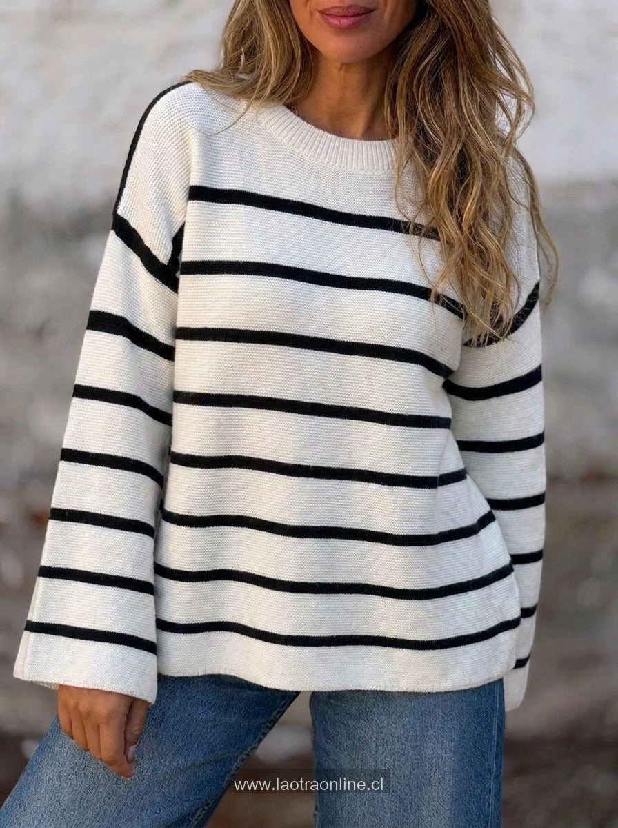 Oversize rayas blanco