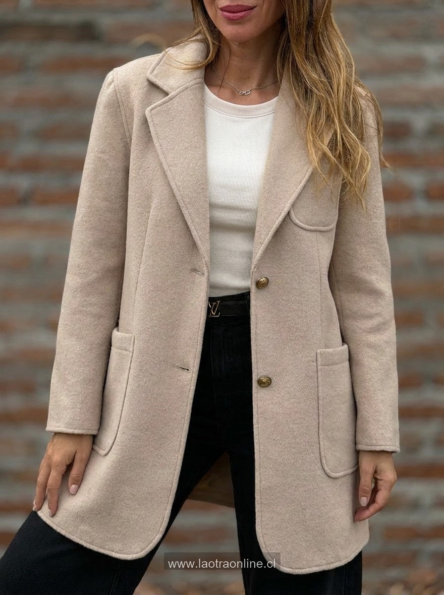Blazer paño rígido botón dorado
