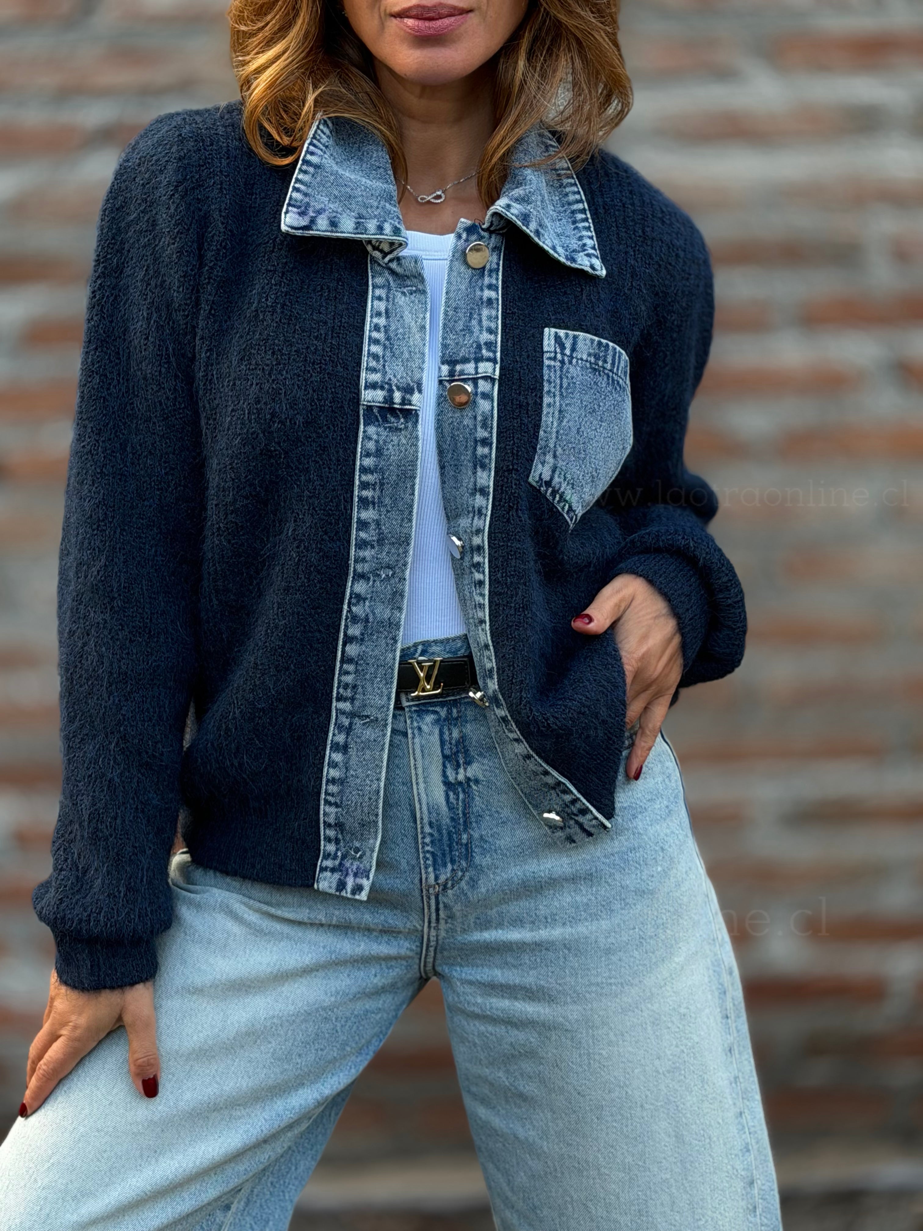 New Chaleco encanto jeans azul
