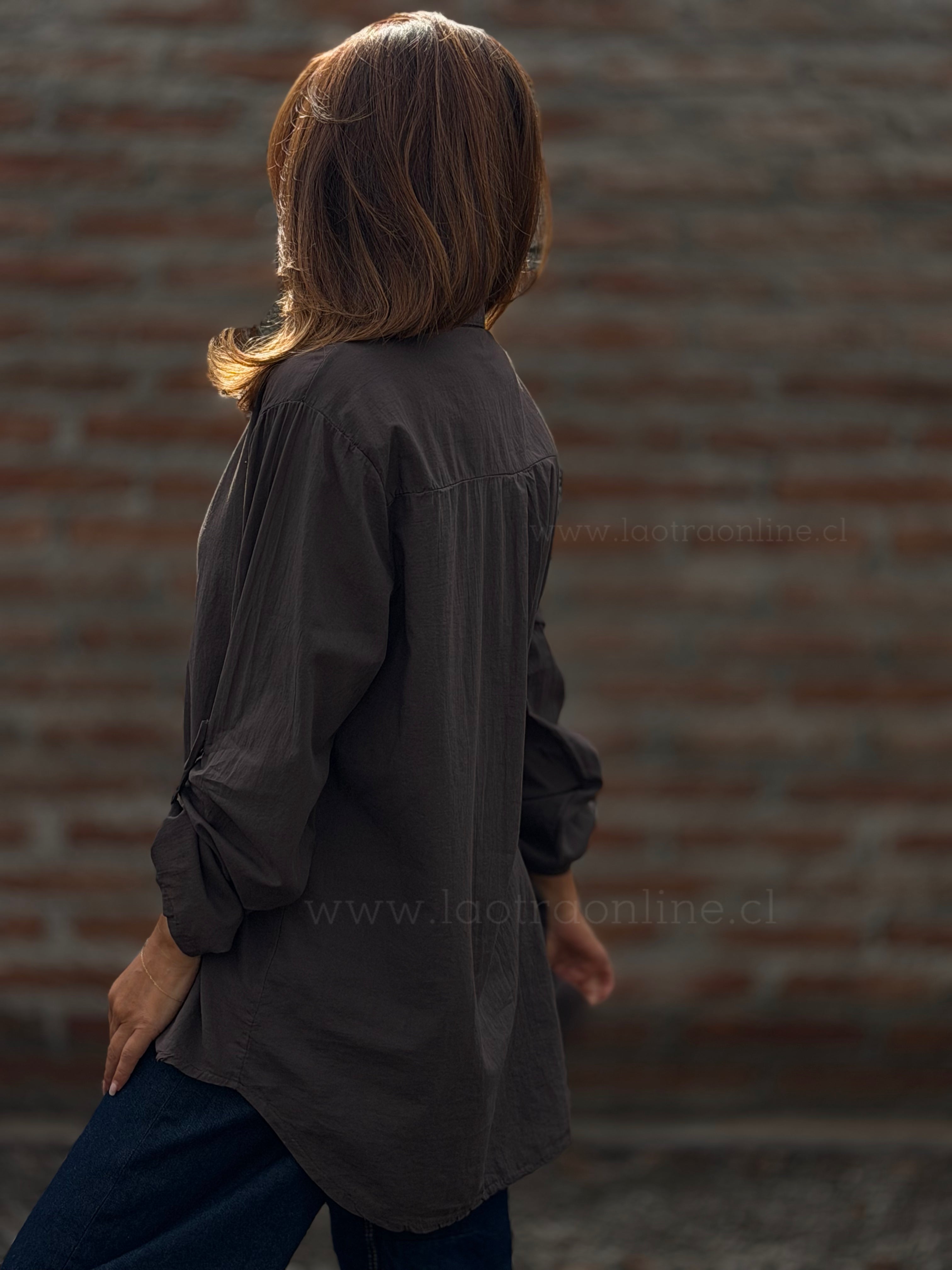 Blusa Italia popelin choco