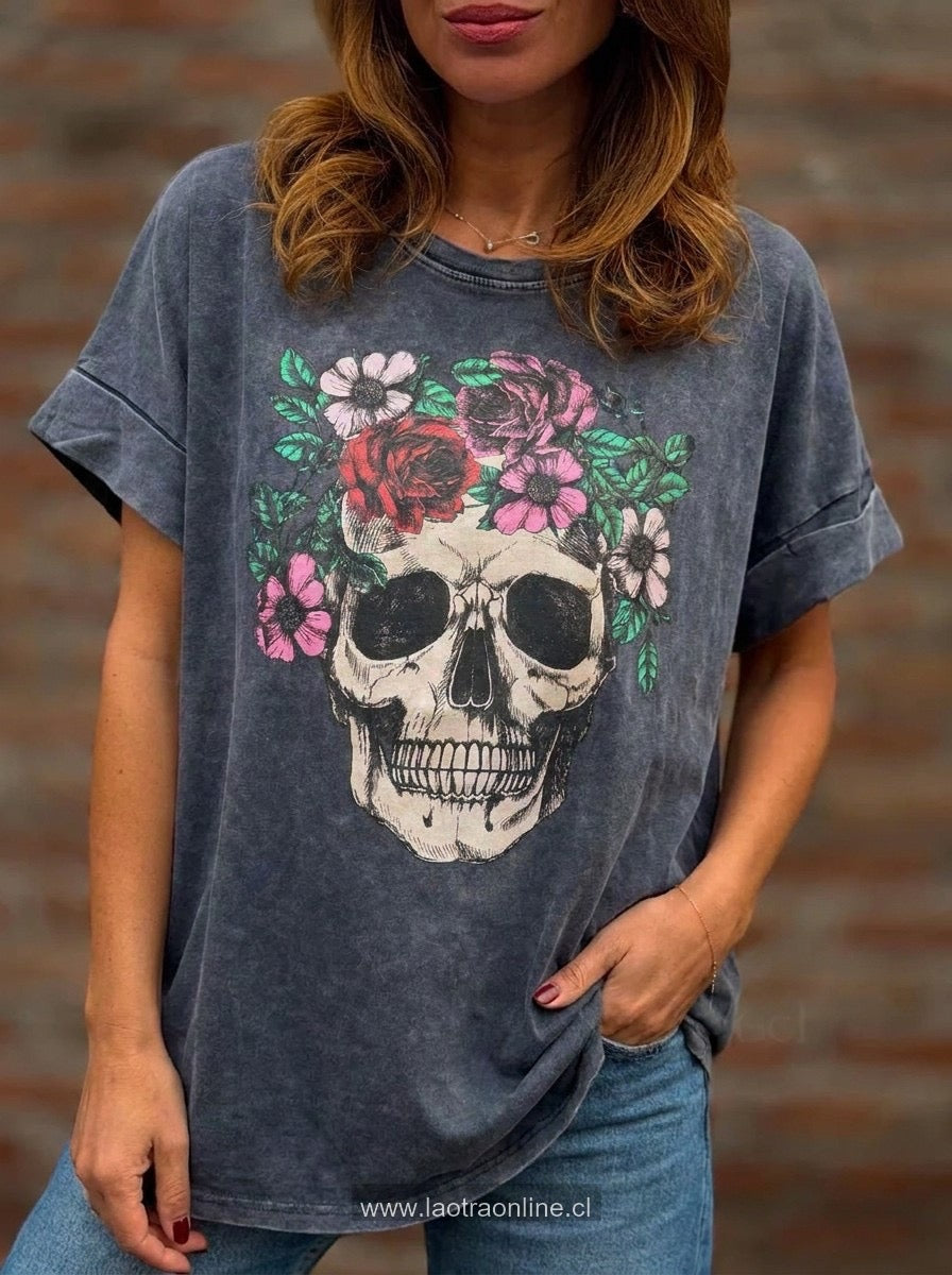 Polera power gris piedra