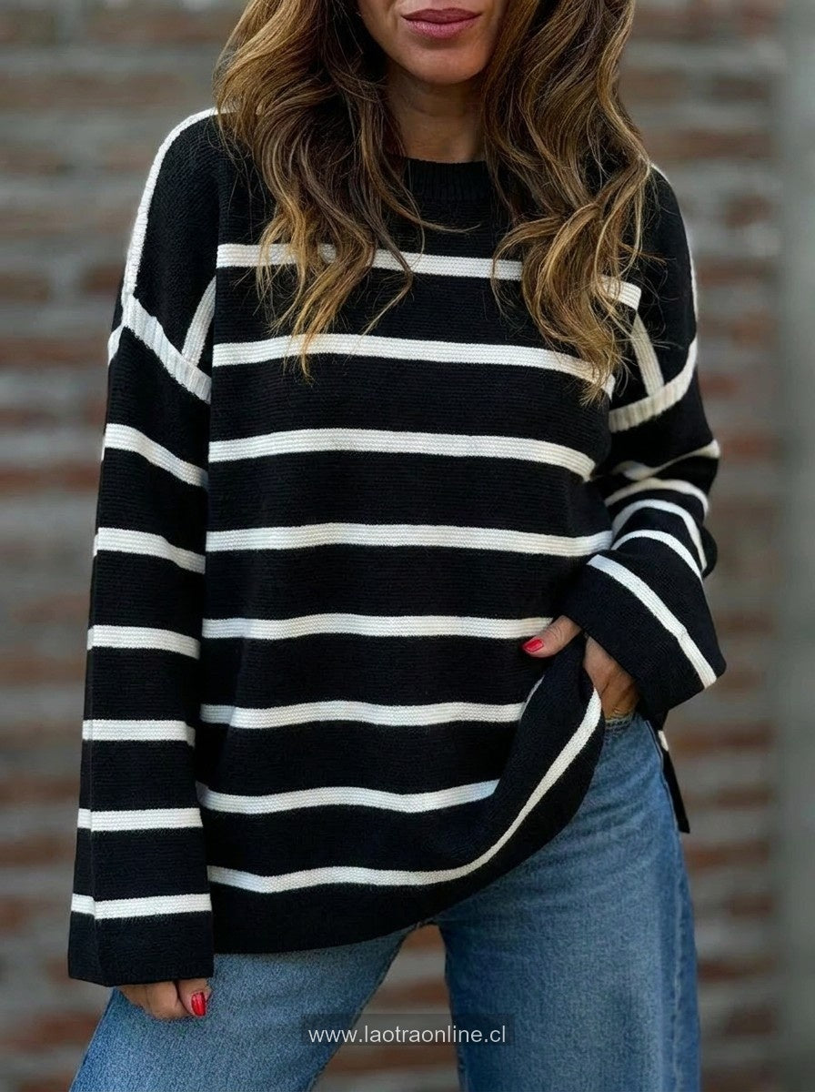 Oversize rayas negro
