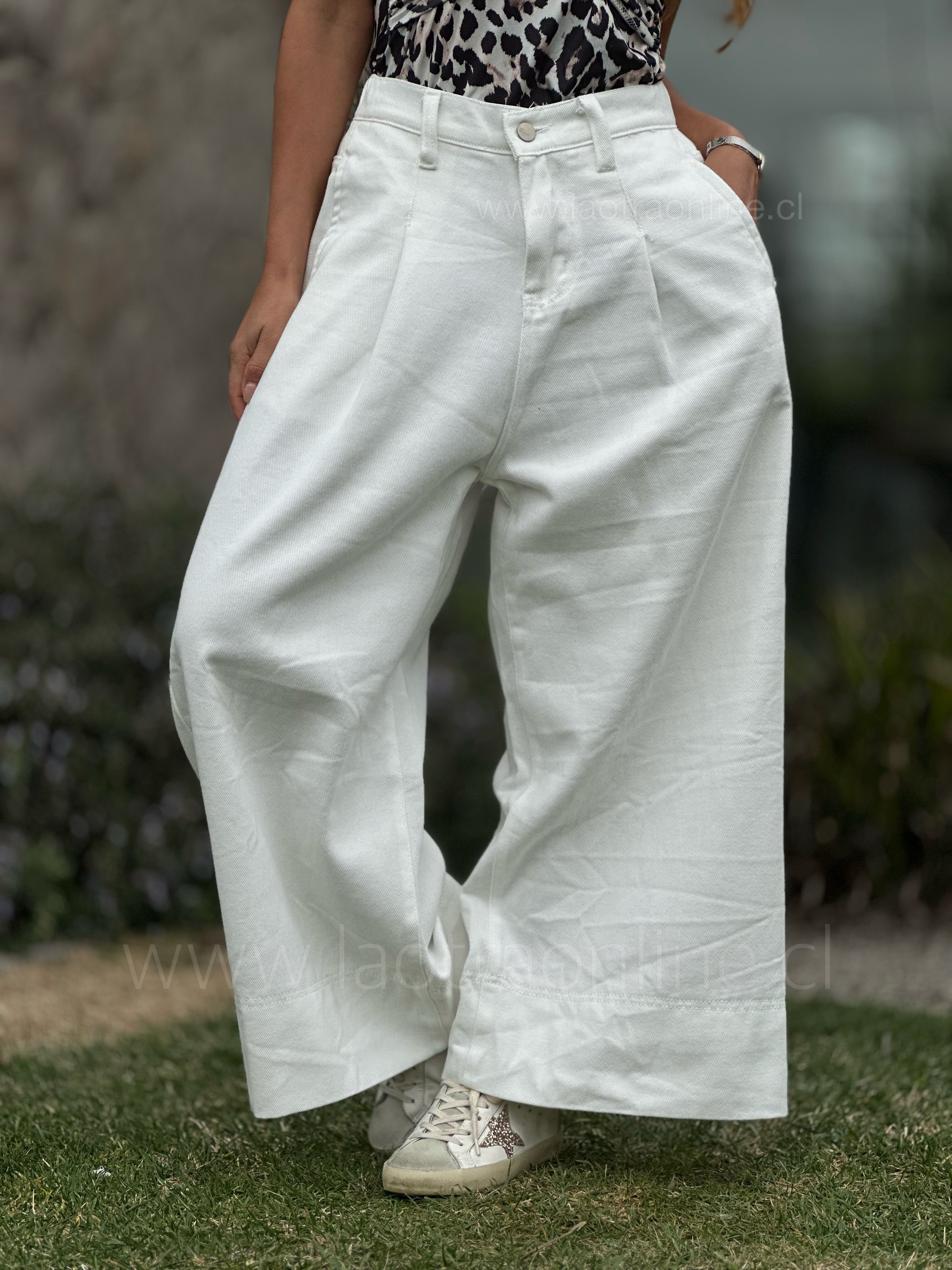 Jeans culotte blanco