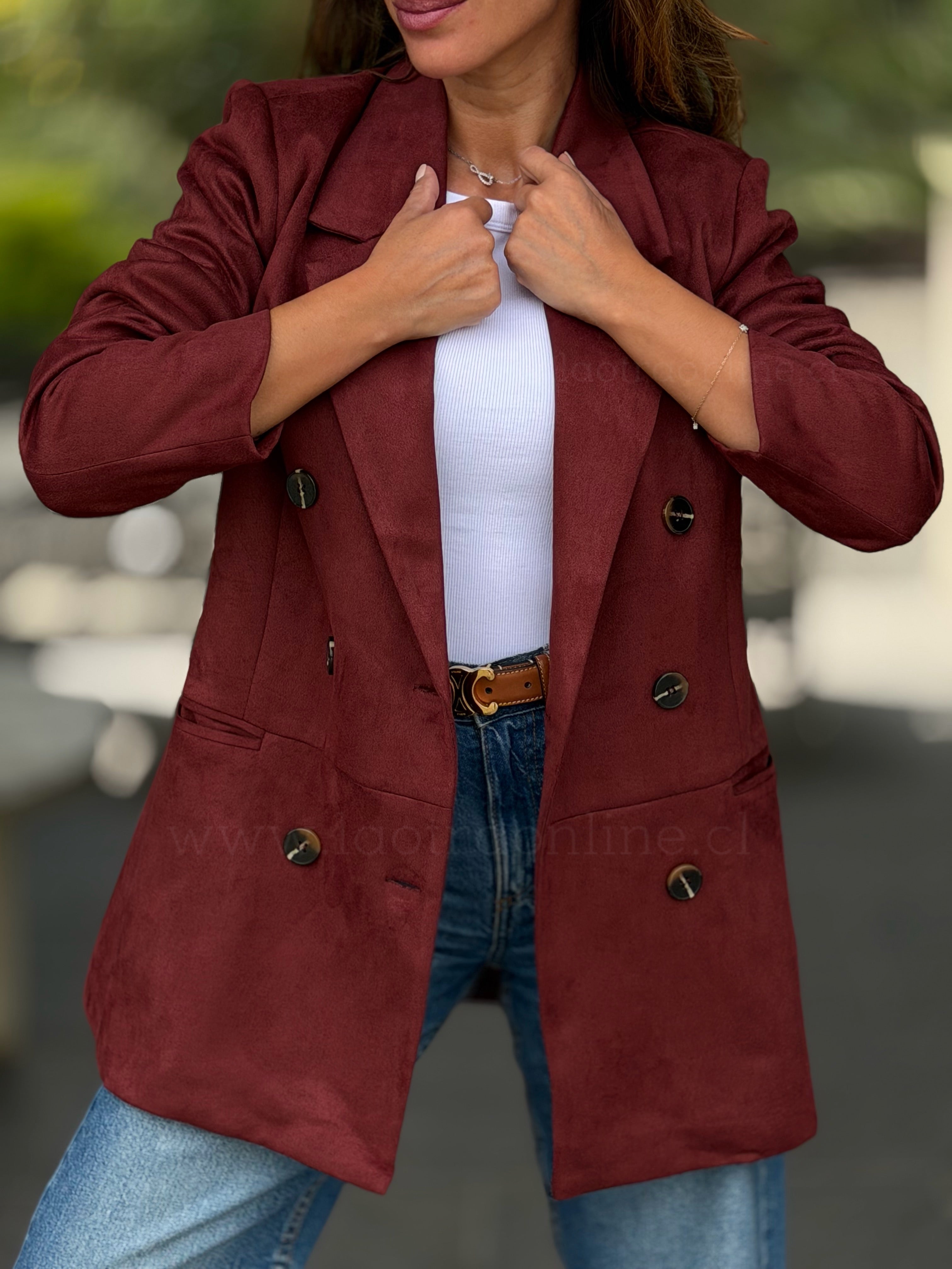 Blazer gamuza soñado granate
