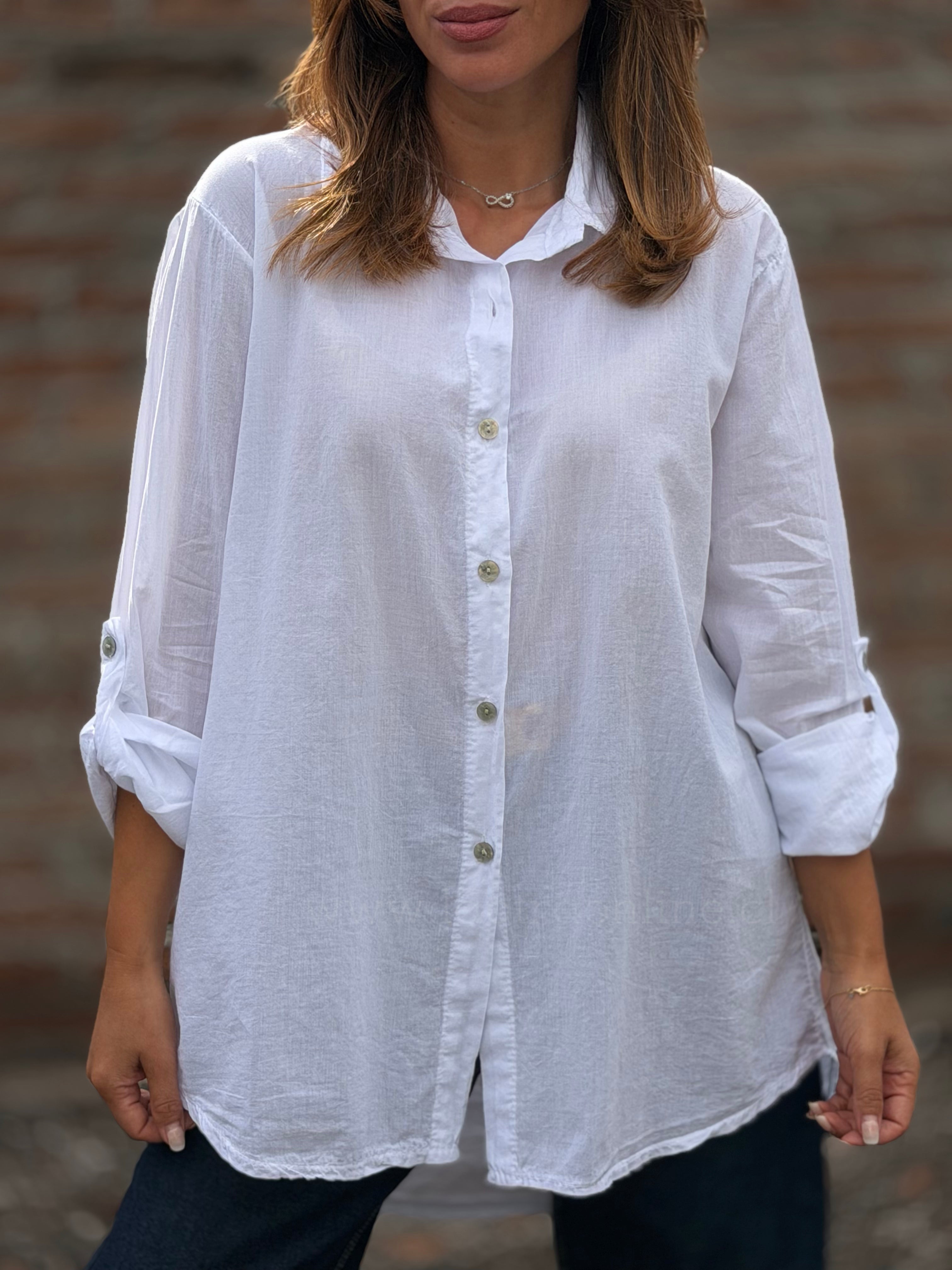 Blusa Italia popelin blanco