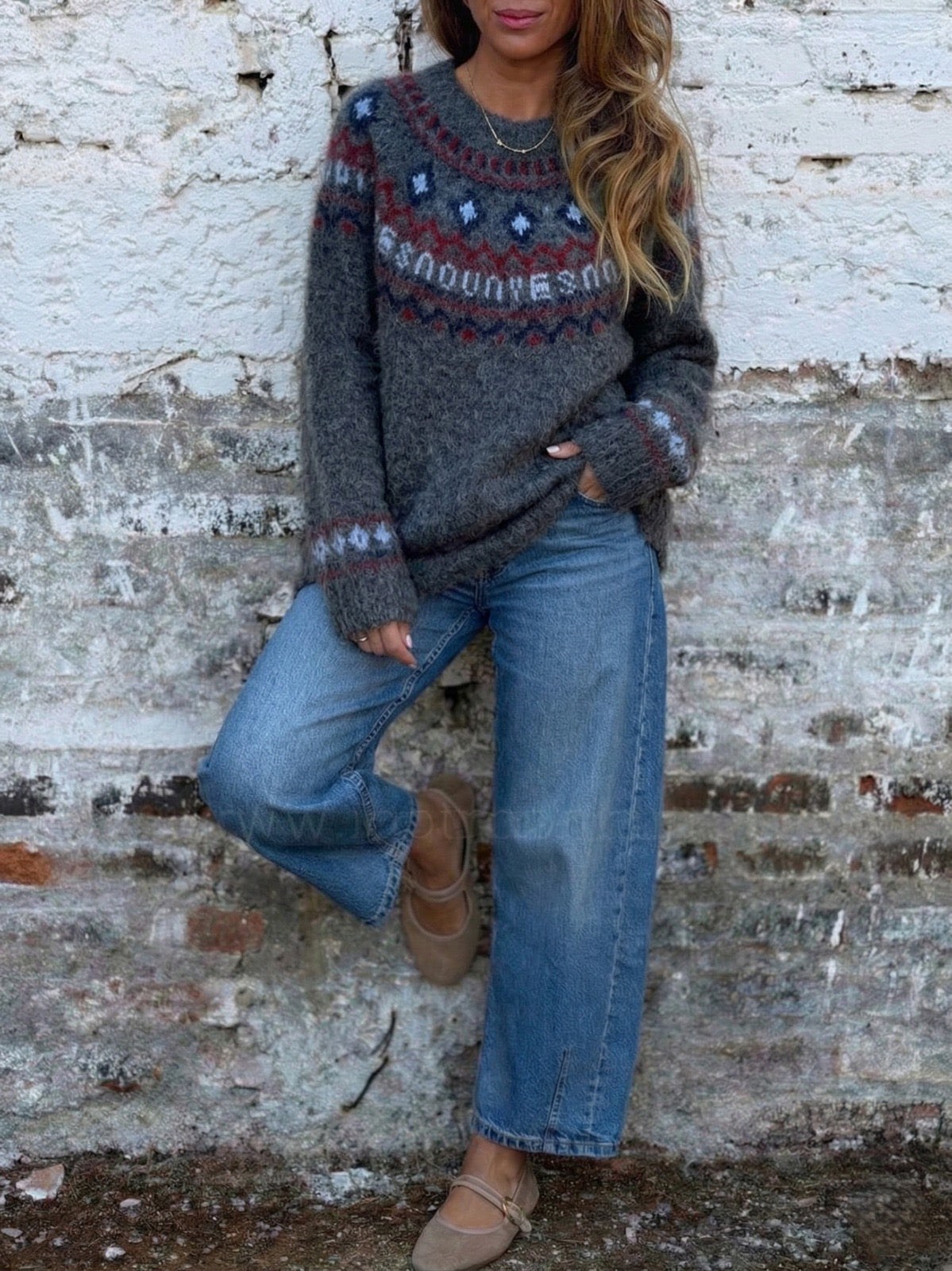 Sweater retro gris