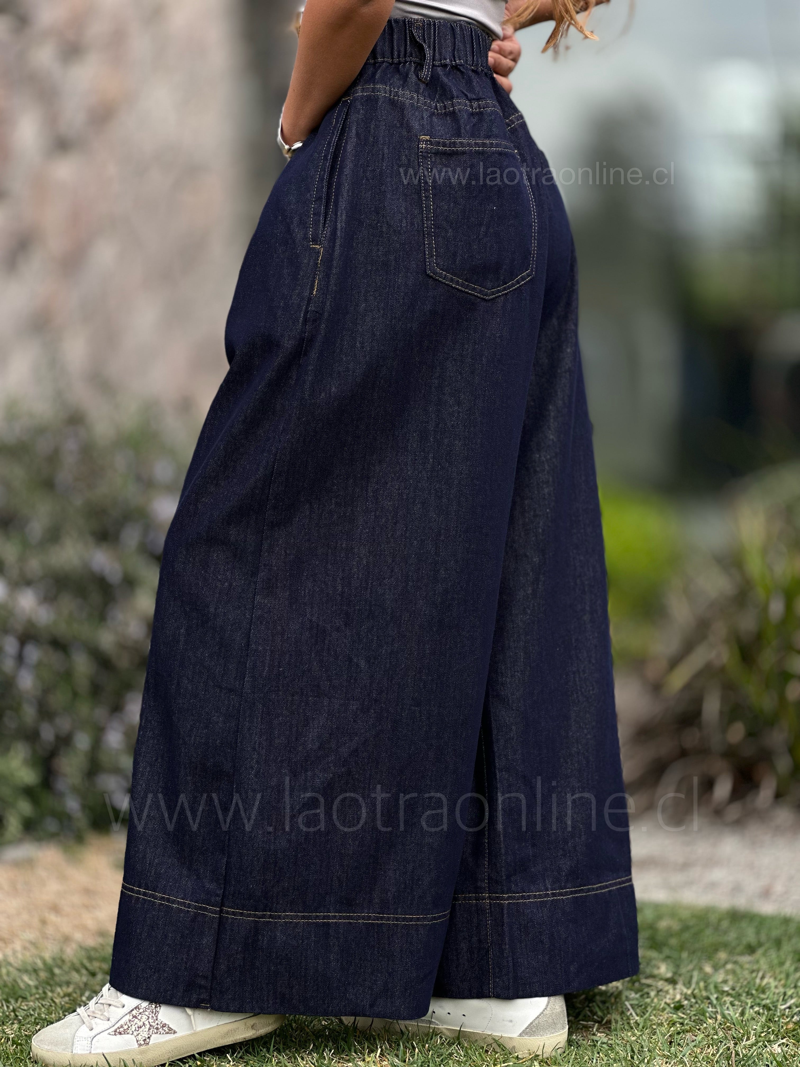 Jeans culotte azul