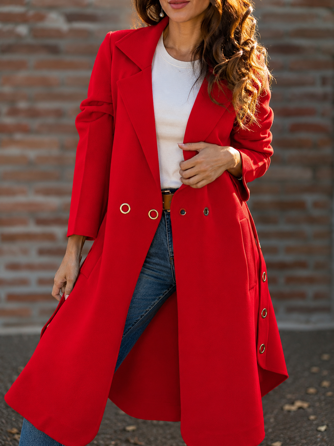 Abrigo Argollas rojo