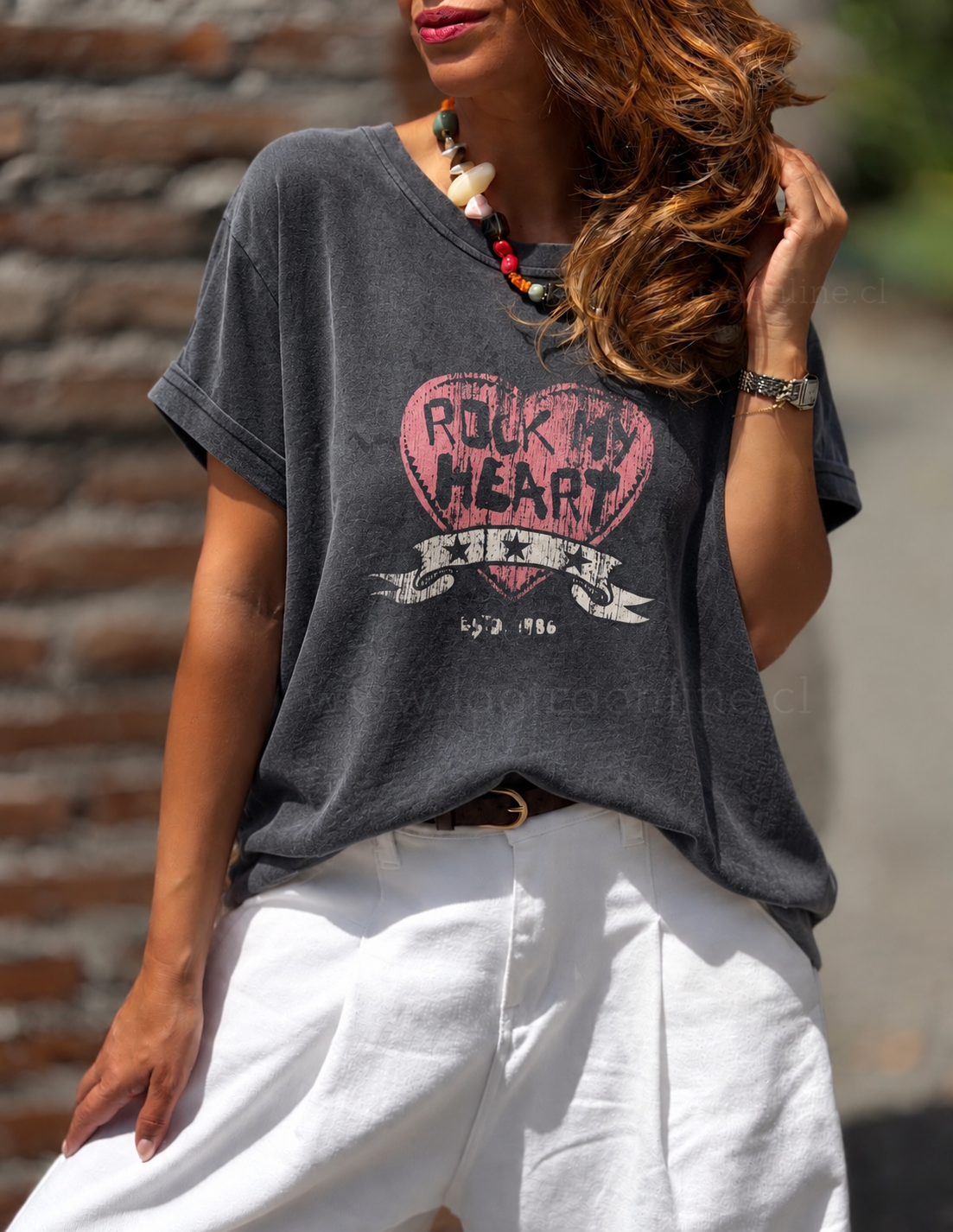 Polera Heart marengo