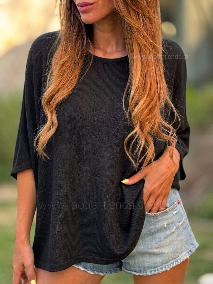 Polera hilo Italiano negro