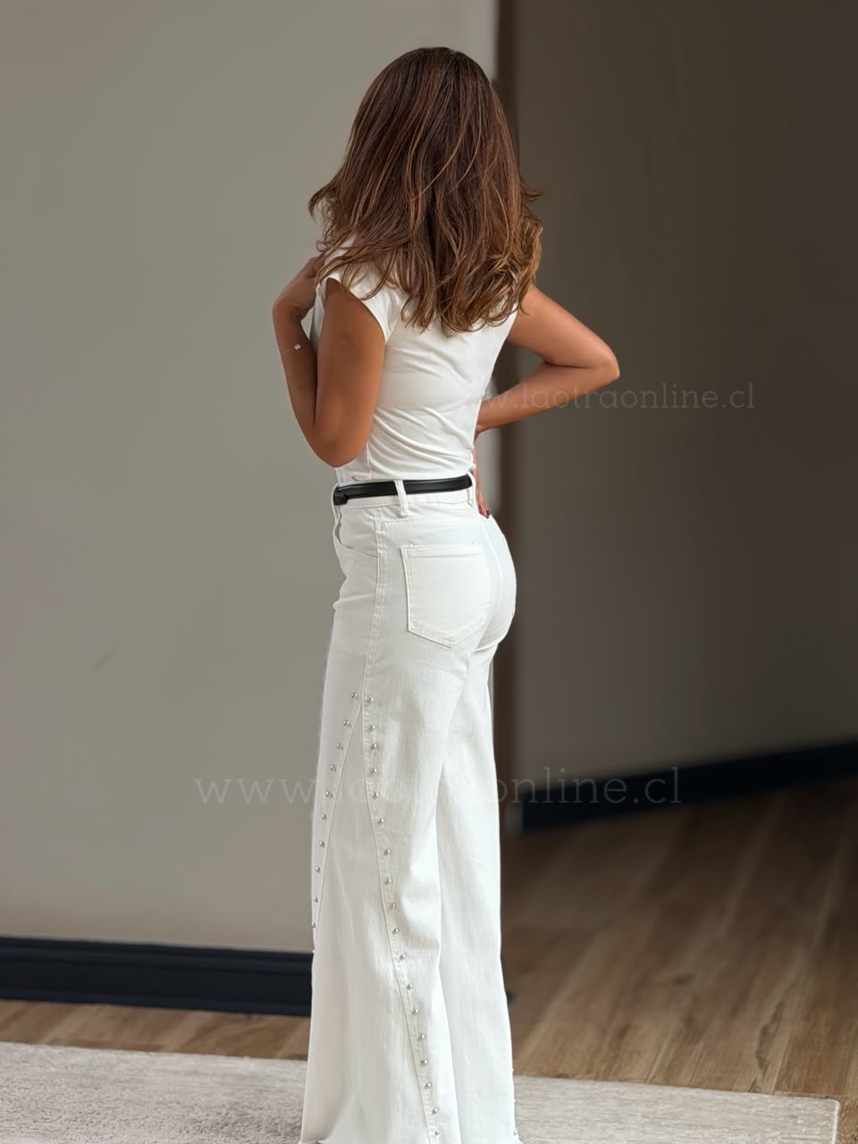 Jeans cool tachas blanco