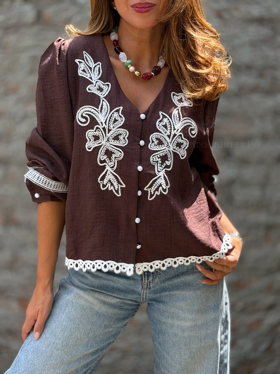 Blusa Delicia marrón