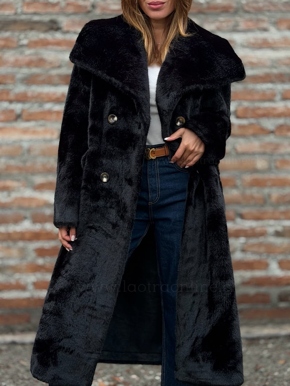 Abrigo Piel Deluxe negro
