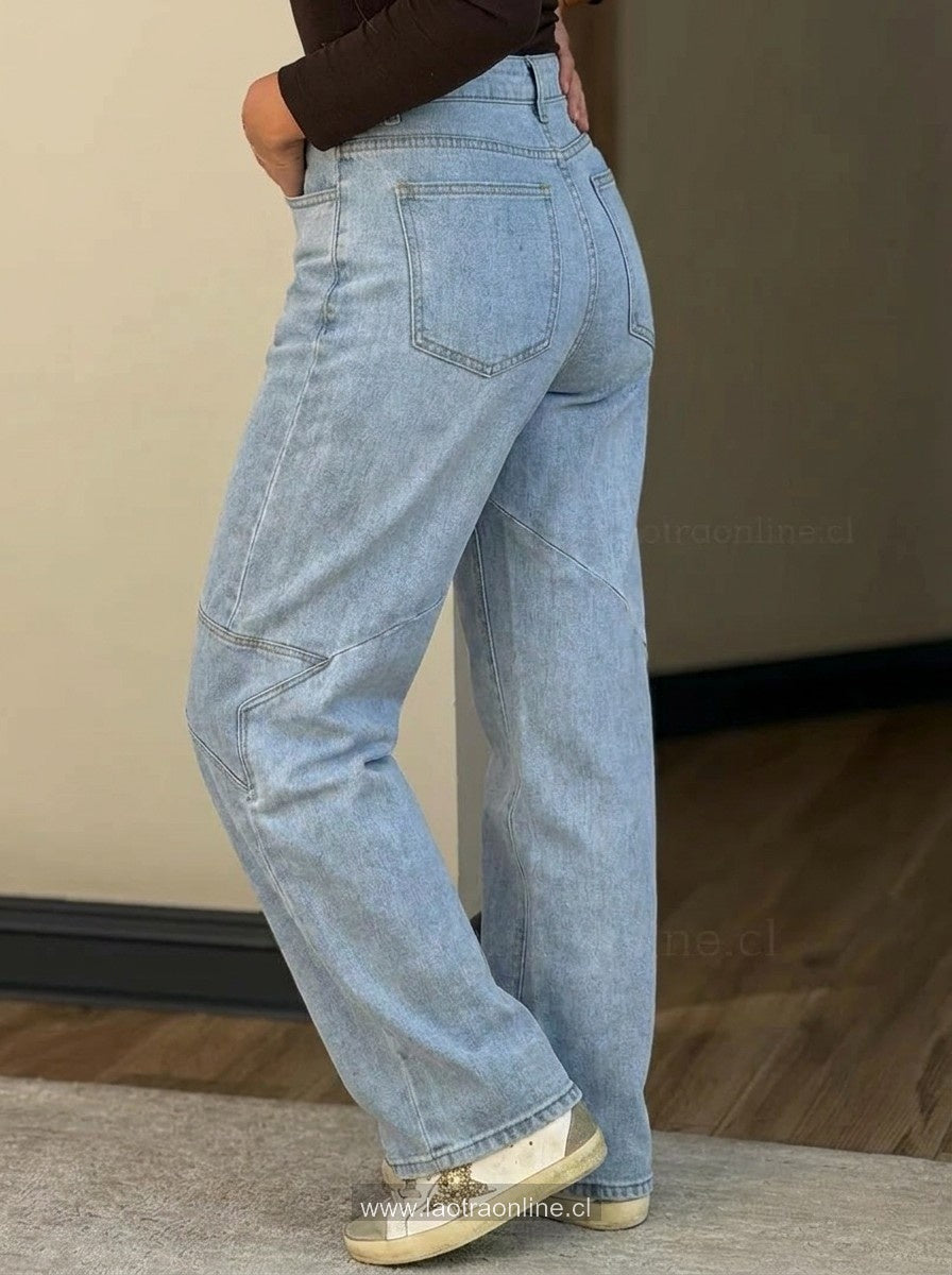 Jeans Estrella costado celeste