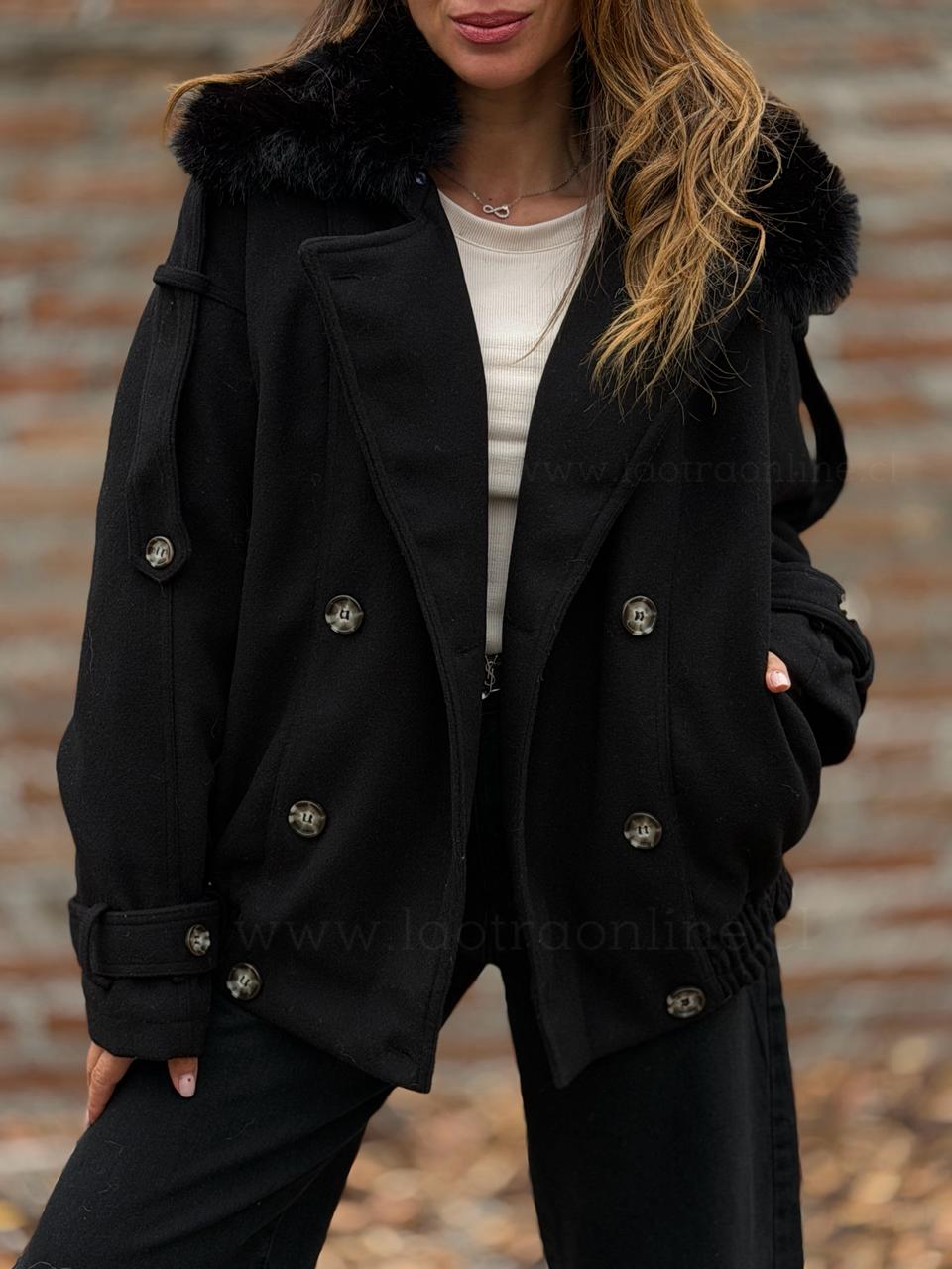 Chaqueta Paño acolchada negro