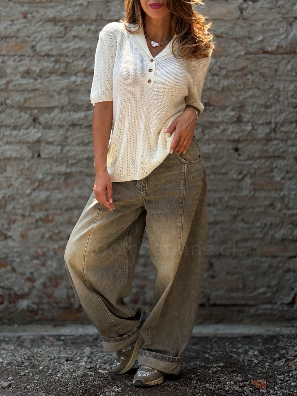 Polera Hilo Milán crema