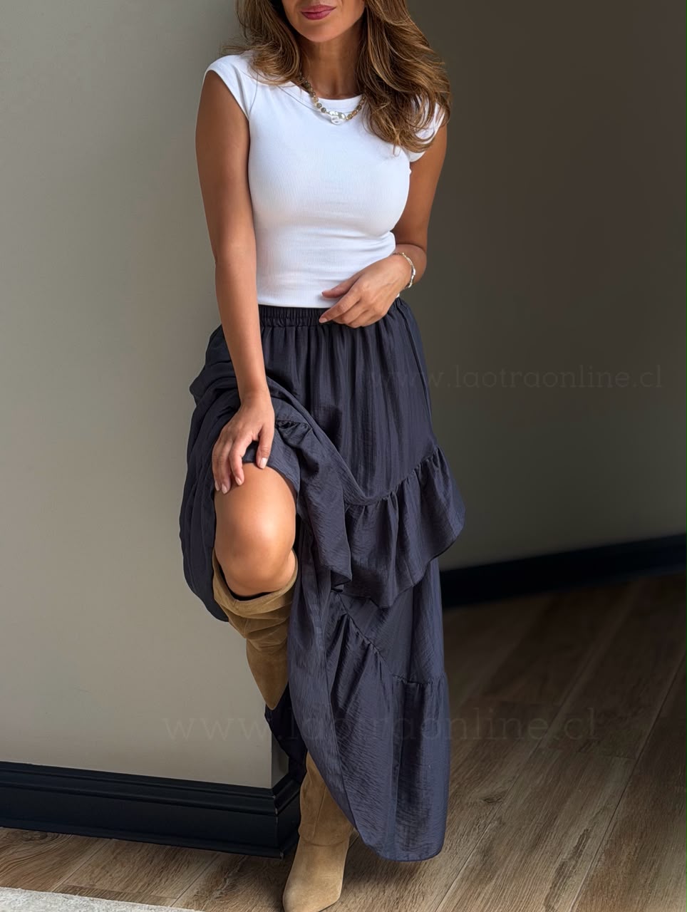 Falda Túnez azul