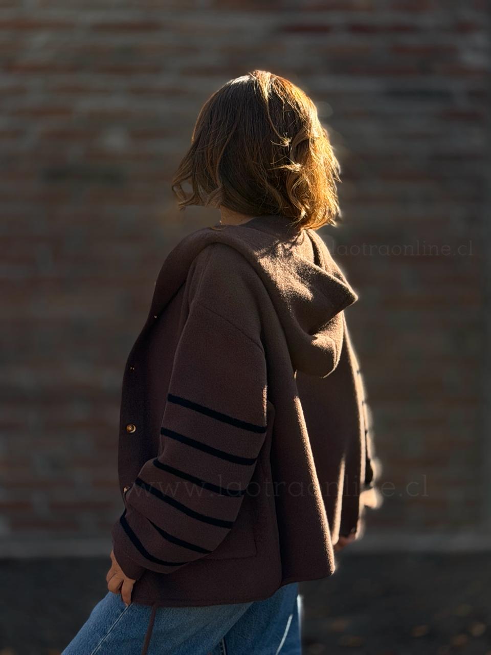 Chaqueta/Bomber rayas marron