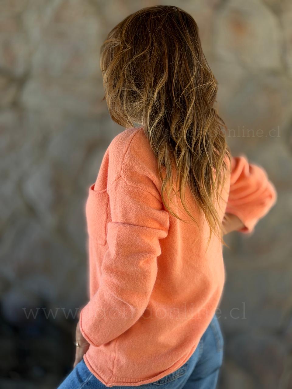 Sweater Bolsillo mandarina