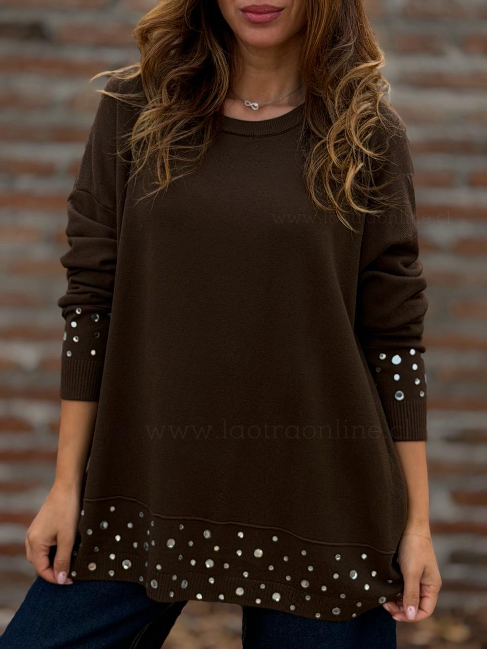Sweater Glam marrón