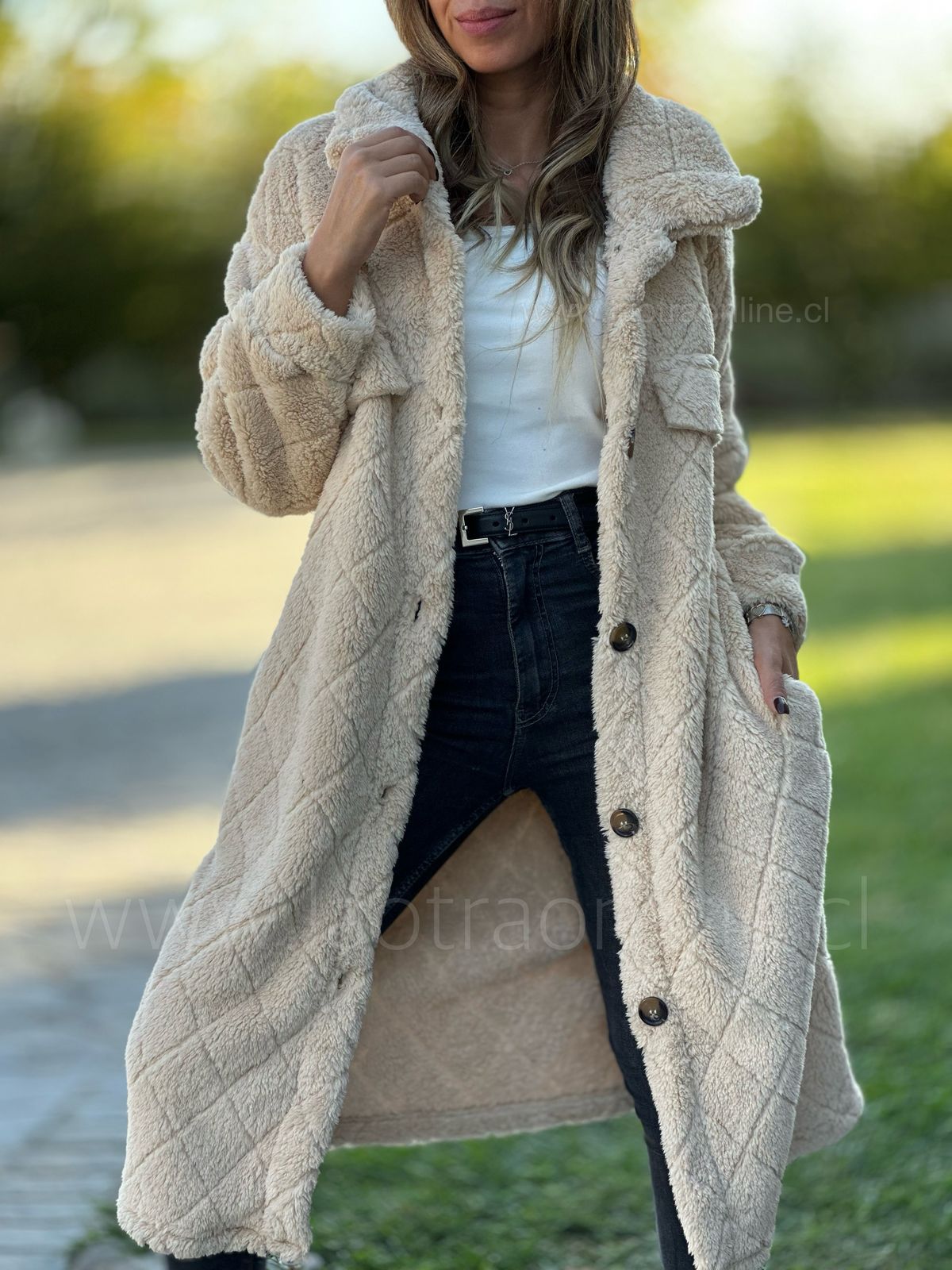 Abrigo corderito Florianopolis beige