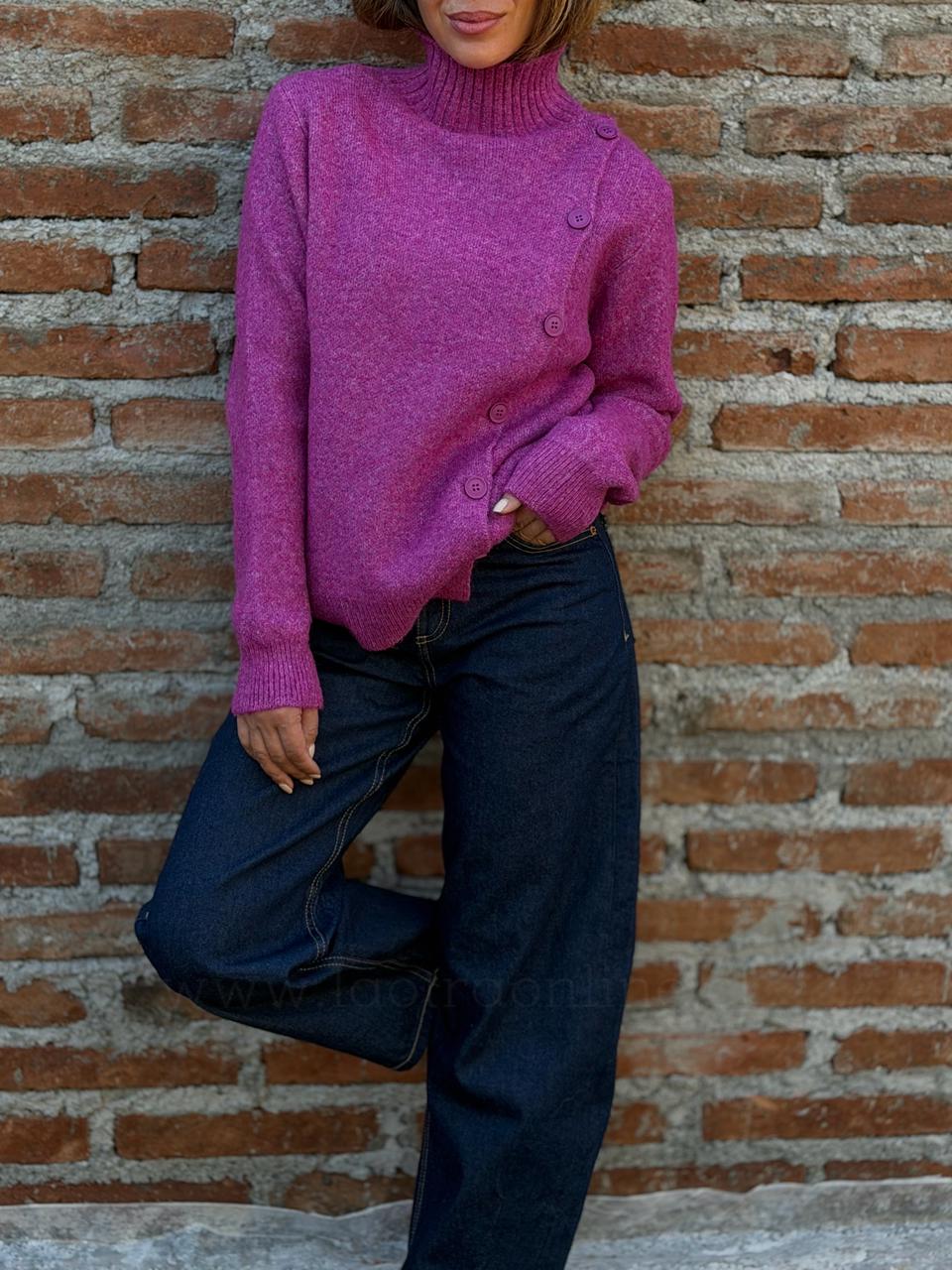 Sweater Botones magenta