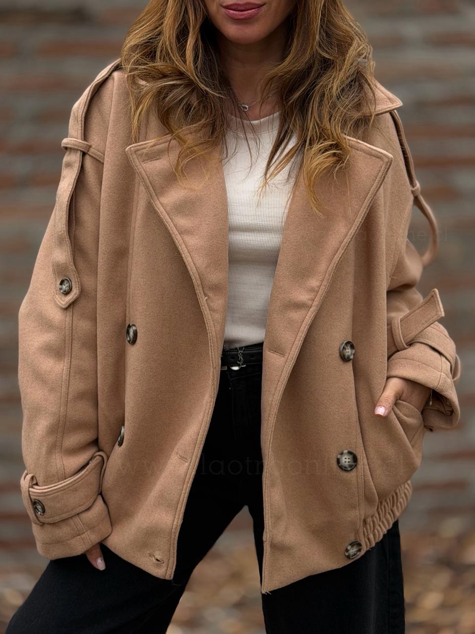Chaqueta Paño acolchada camel