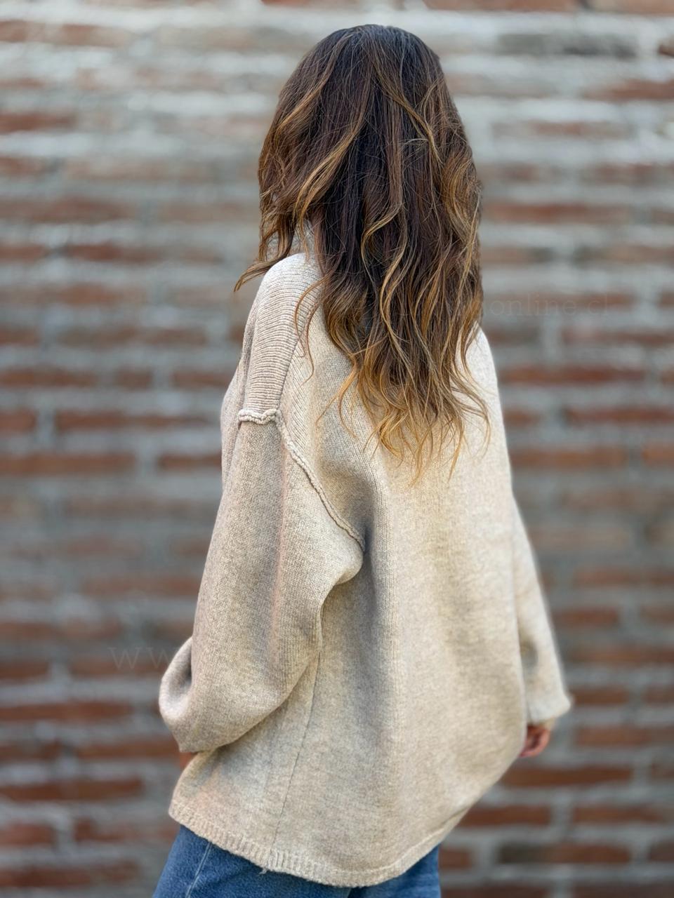 Chalecón botón corazones beige