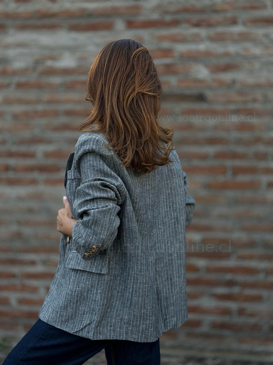 Blazer Milán lino gris