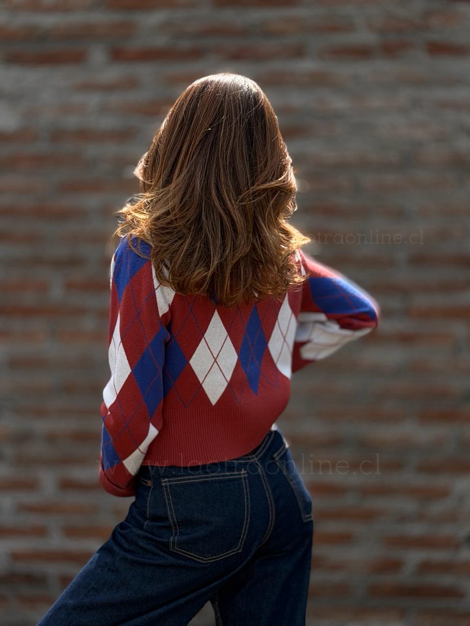 Chaleco Rombos rojo