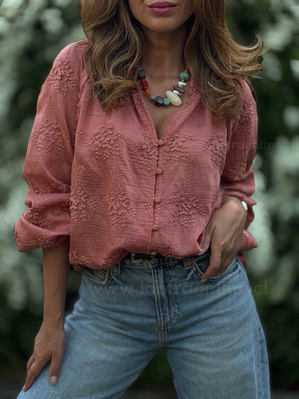 Blusa Delicada rosa viejo