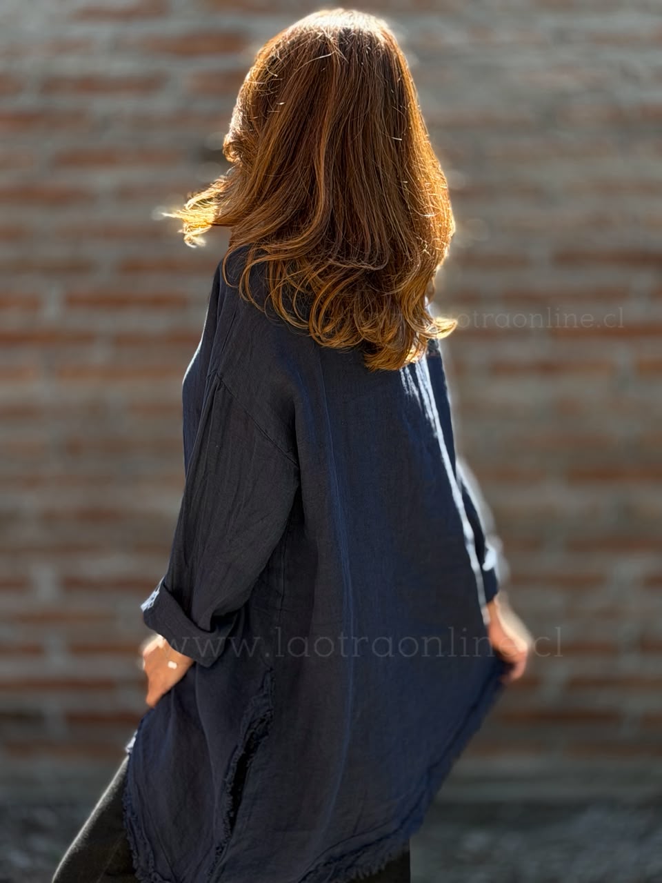 Blusón Desigual lino azul