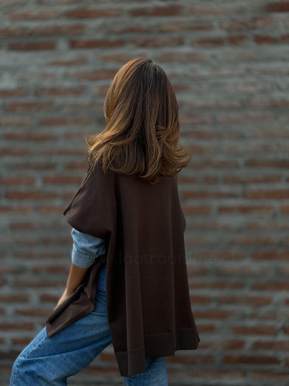 Sweater/poncho Isla choco