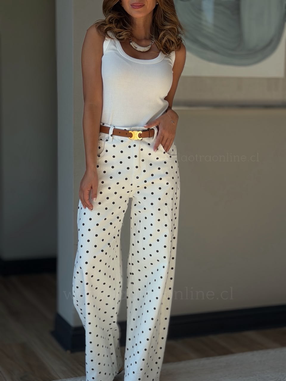 New Jeans Lunares blanco